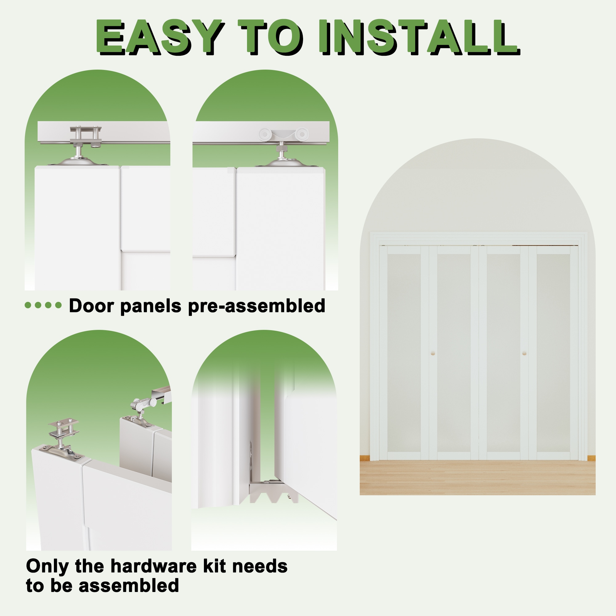JUJUBON IN-CD-BIPW-1L-BF-60 Bifold-Sliding-Closet-Doors - View #8