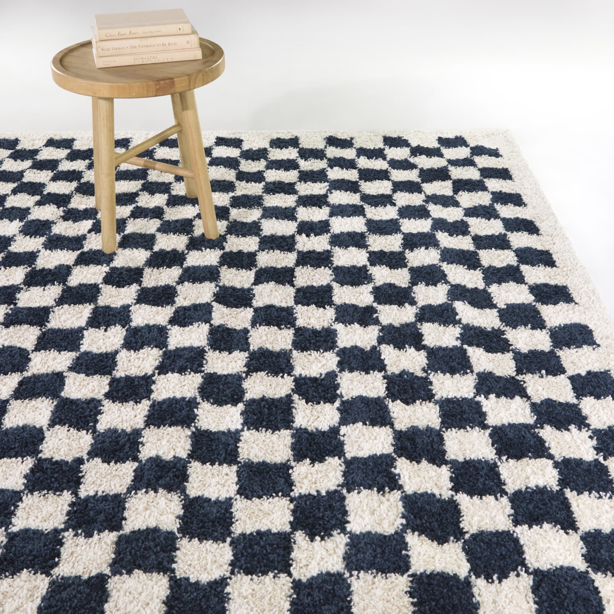 Balta 3122047 5 x 5 (ft) Polypropylene Navy Square Indoor Geometric Mid-Century Modern Area rug