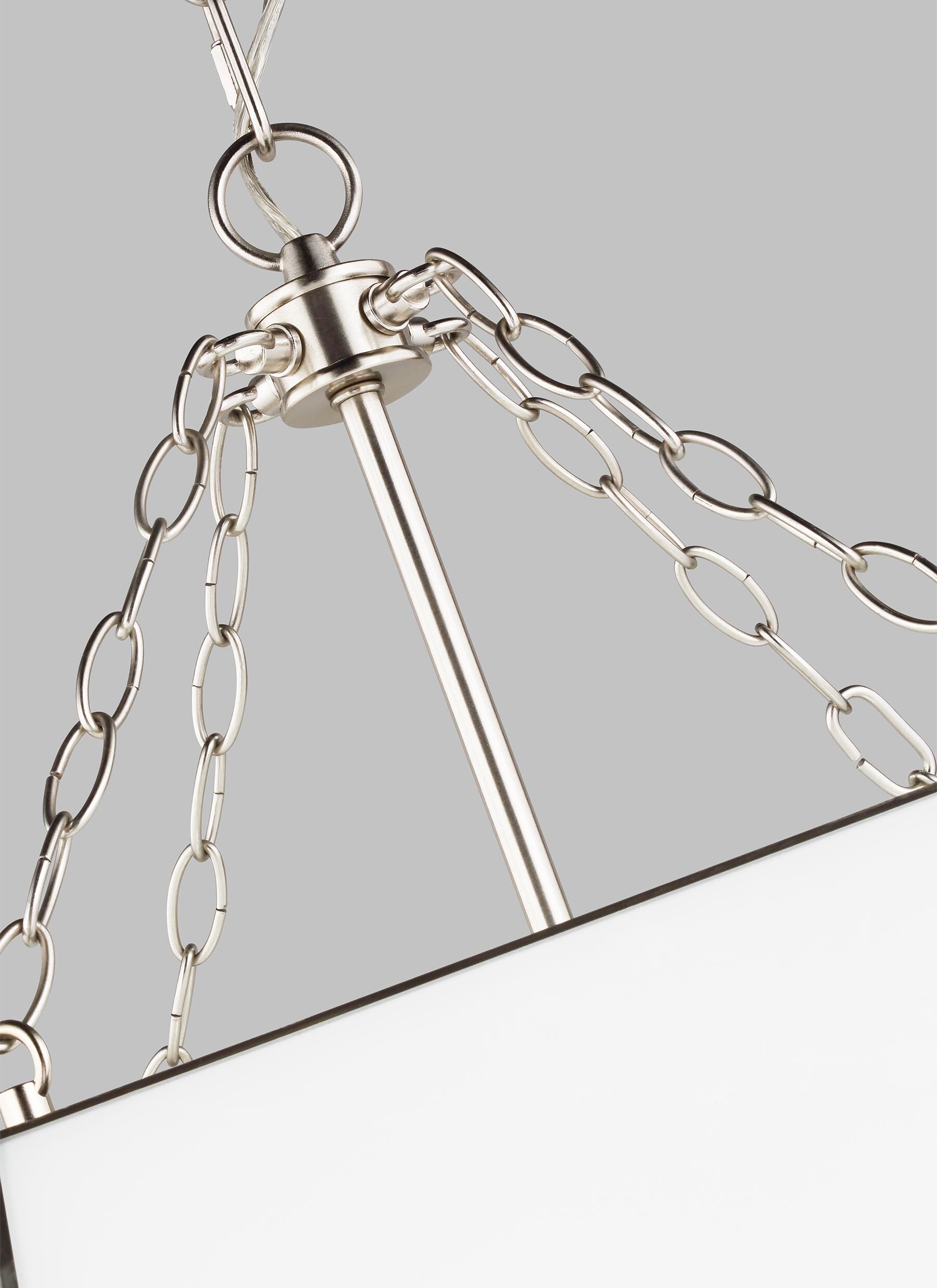 Clark 23'' Contemporary Brushed Nickel Glass Pendant Light