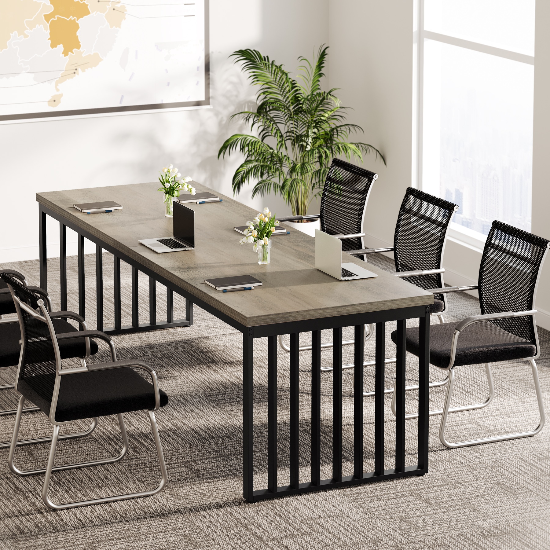 Fnova LWTJ-YS0262 Office Conference Table Multiple colors/finishes 4 -Person Conference table ( 78.74-in W x 29.92-in H )