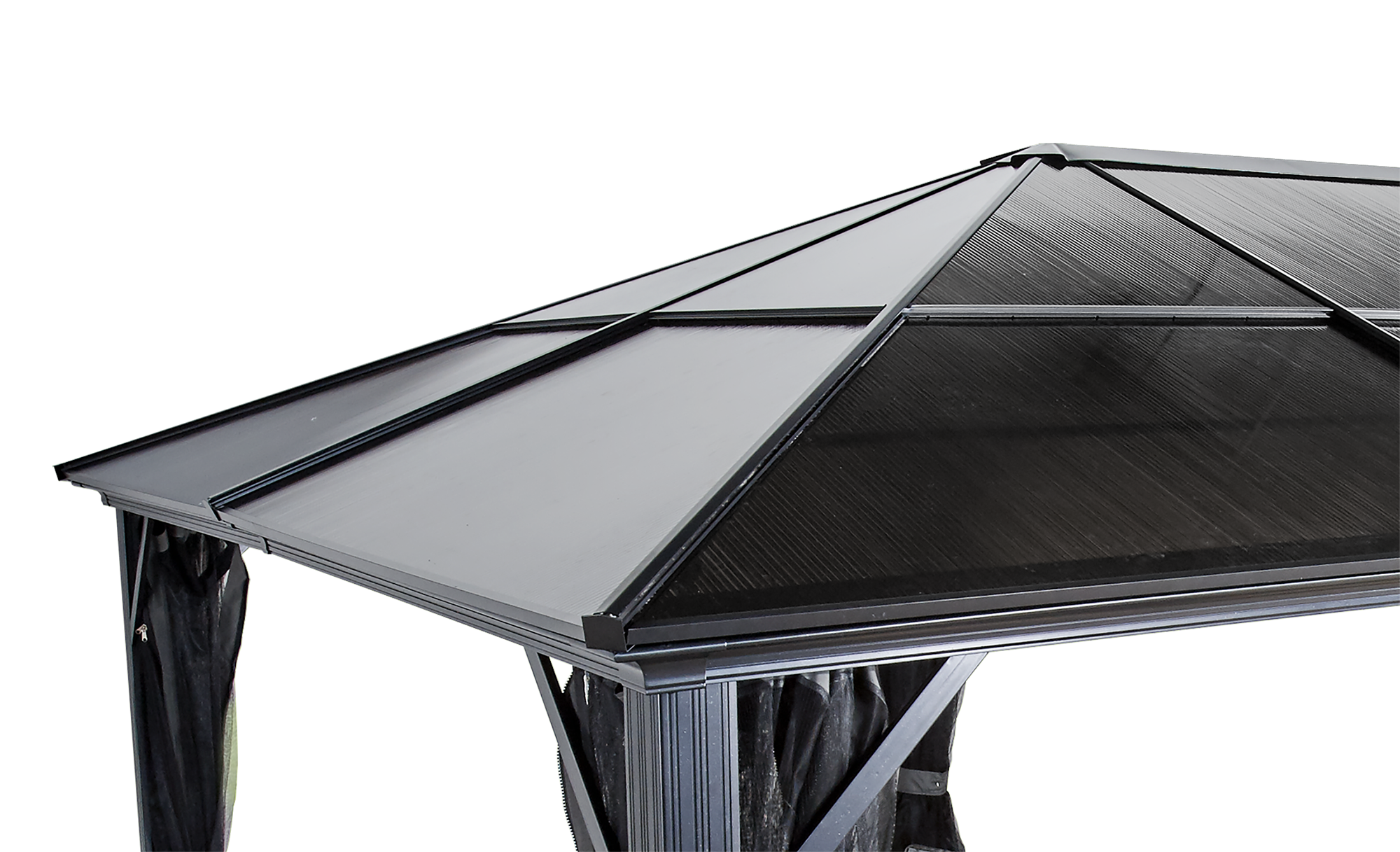 Meridien 10 ft x 12 ft Dark Gray Aluminum Hardtop Gazebo