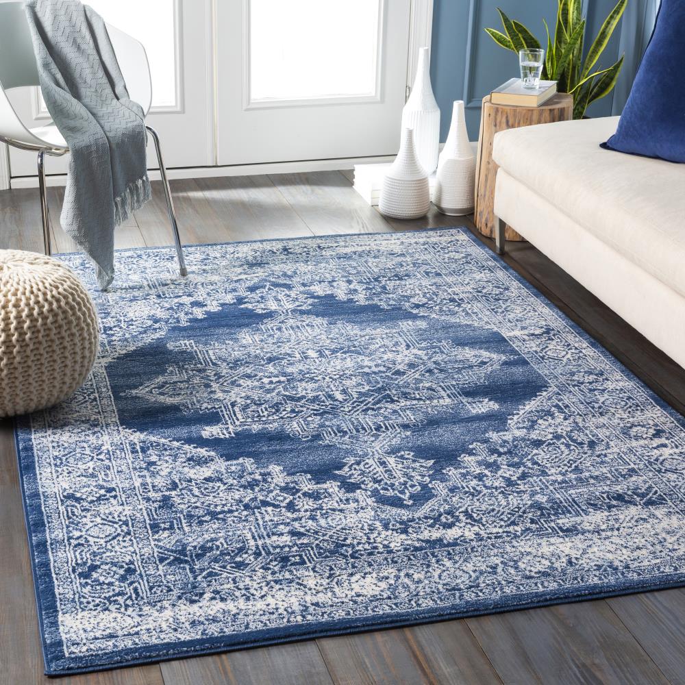 Surya Roma 5 X 7 (ft) Navy Indoor Medallion Oriental Area Rug at Lowes.com