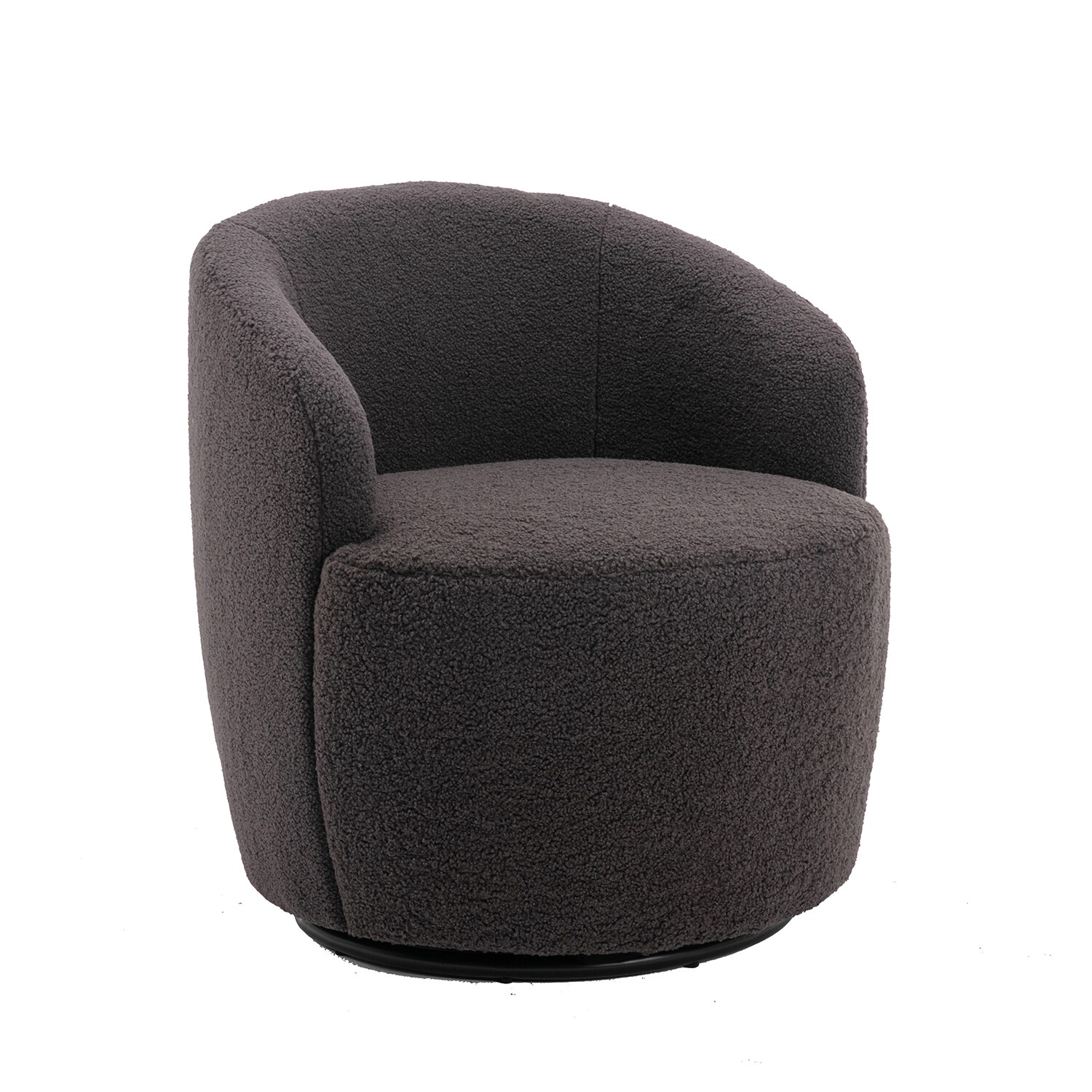 Bybafun YA6100118 Modern Dark Gray Swivel Accent Chair