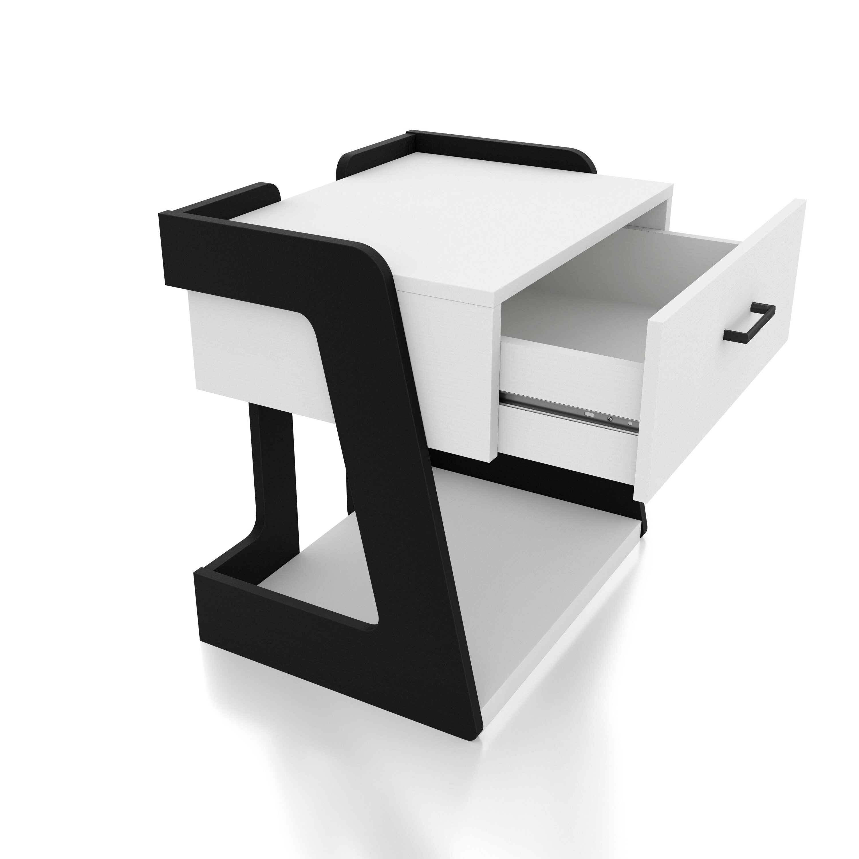 Oakley White and Black Composite Coffee and End Table Set