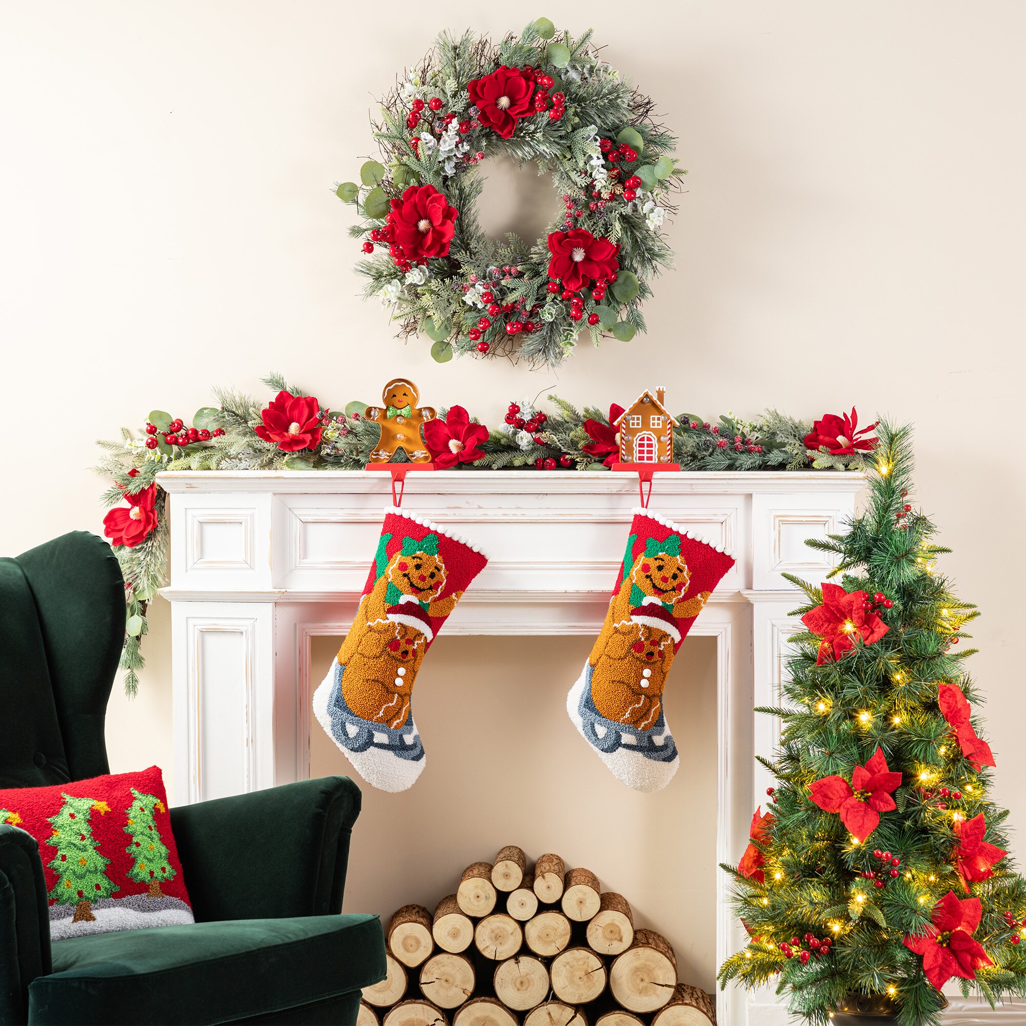 Glitzhome 2004700147 Tree-Stockings - View #5