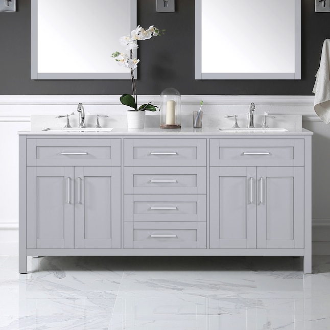 Ove Decors Tahoe 72 In Dove Gray, What Size Is A Double Vanity