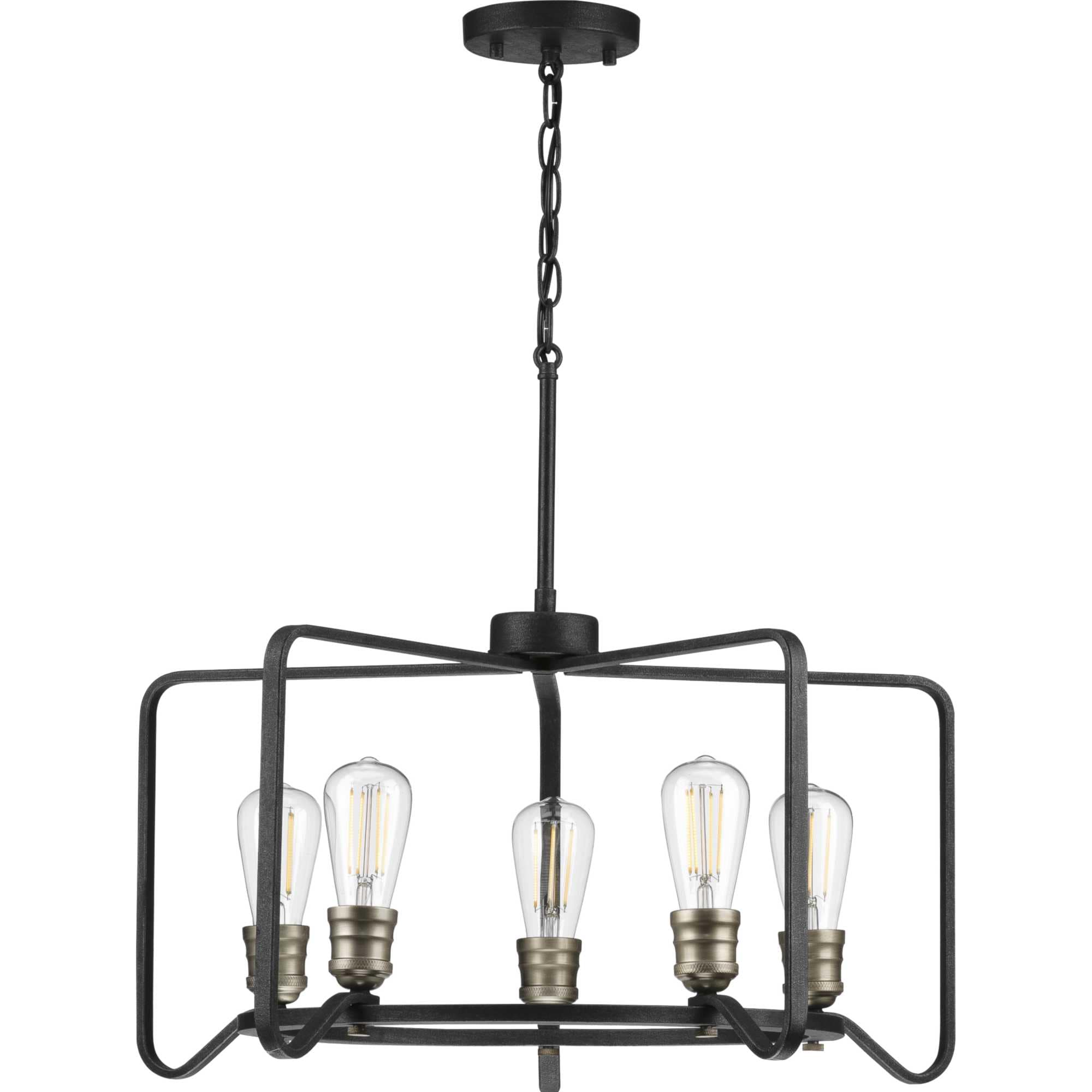 Progress Lighting Foster 5-Light Black Farmhouse Chandelier