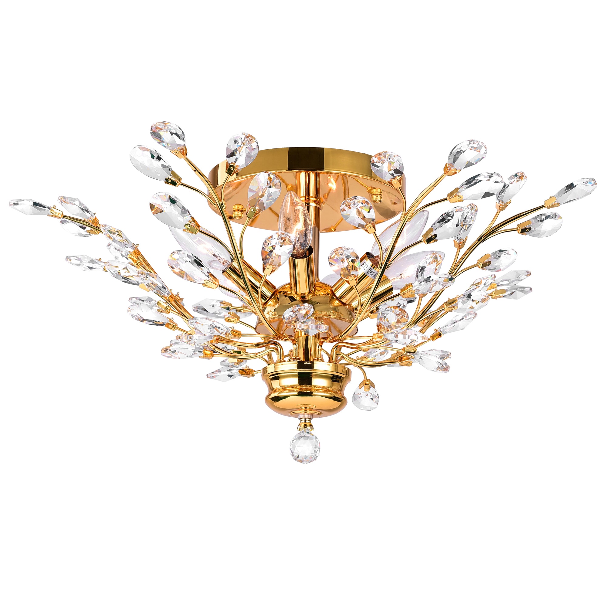 CWI Lighting 5206C22G Ivy 6-Light 22-in Gold Flush Mount Light