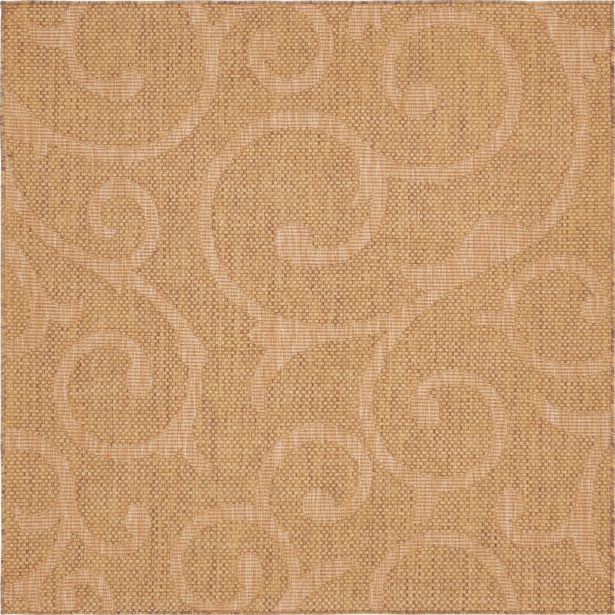 Unique Loom 3140593 Vine Outdoor 6 x 6 (ft) Loomed Polypropylene Brown/Beige Square Indoor/Outdoor Damask Bohemian/Eclectic Area rug