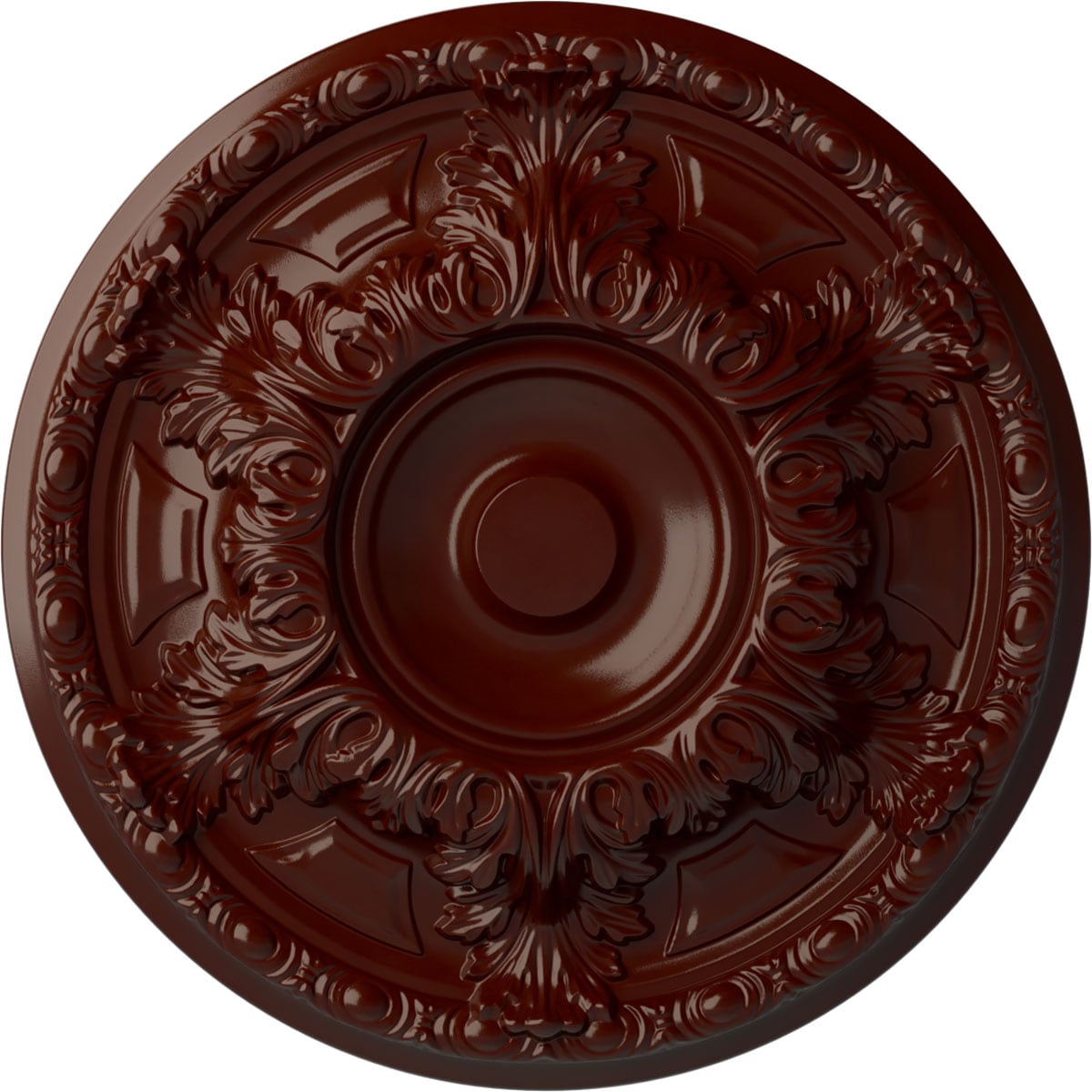 Ekena Millwork CM19GABMF Granada 19-in W x 19-in L Painted Brushed Mahogany Polyurethane Whole Ceiling Medallion