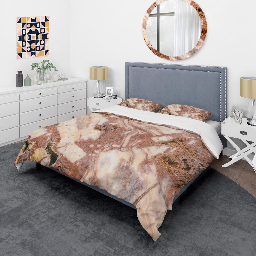 Designart BED16703-Q 3 -Piece Brown Queen Duvet cover Set