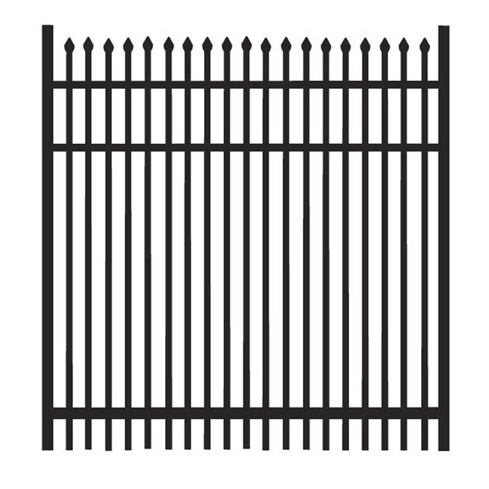 Freedom Oxford 4-ft H x 4-ft W Black Aluminum Spaced Picket Decorative ...