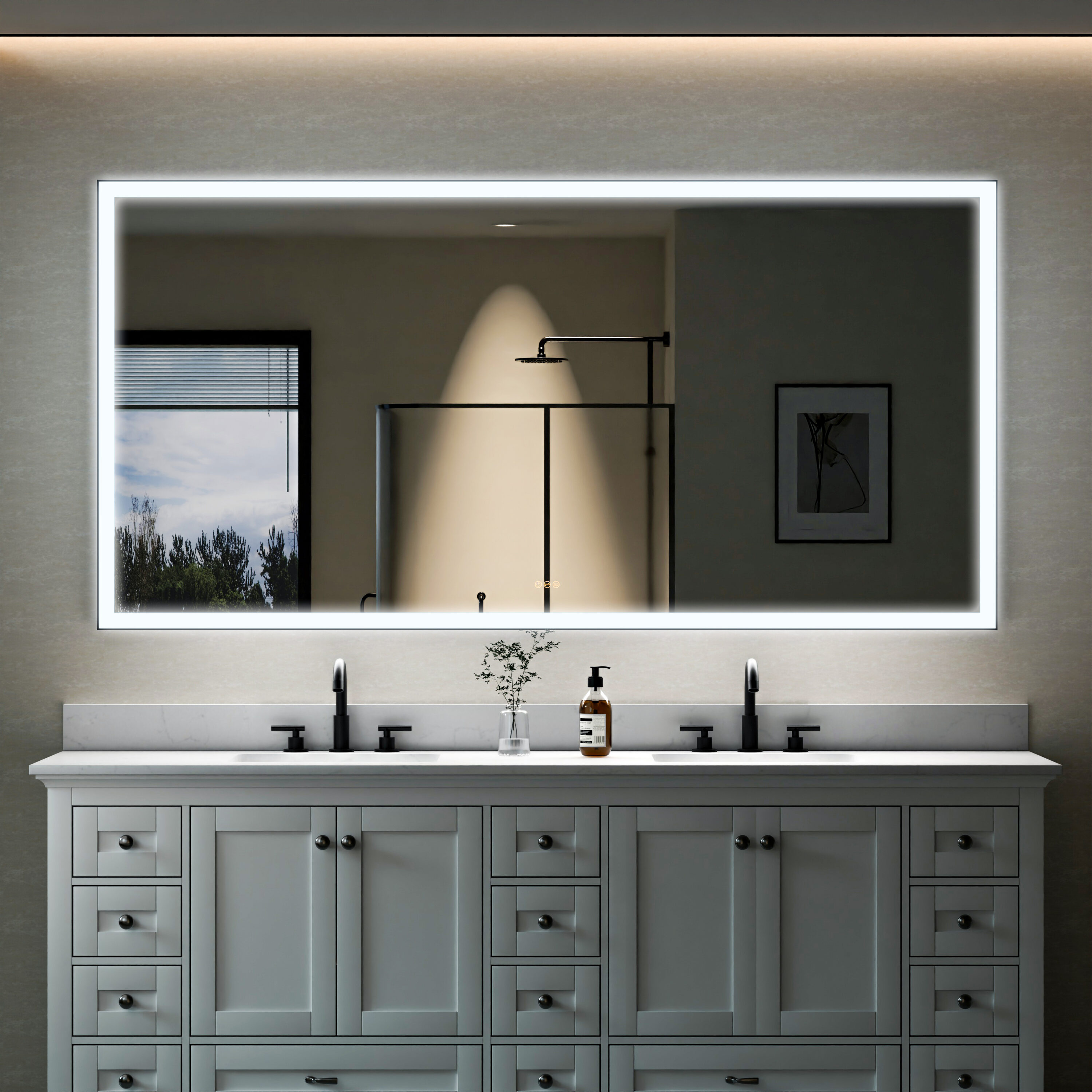 WELLFOR W5FM8442MB Framed-Bath-Mirrors - View #2
