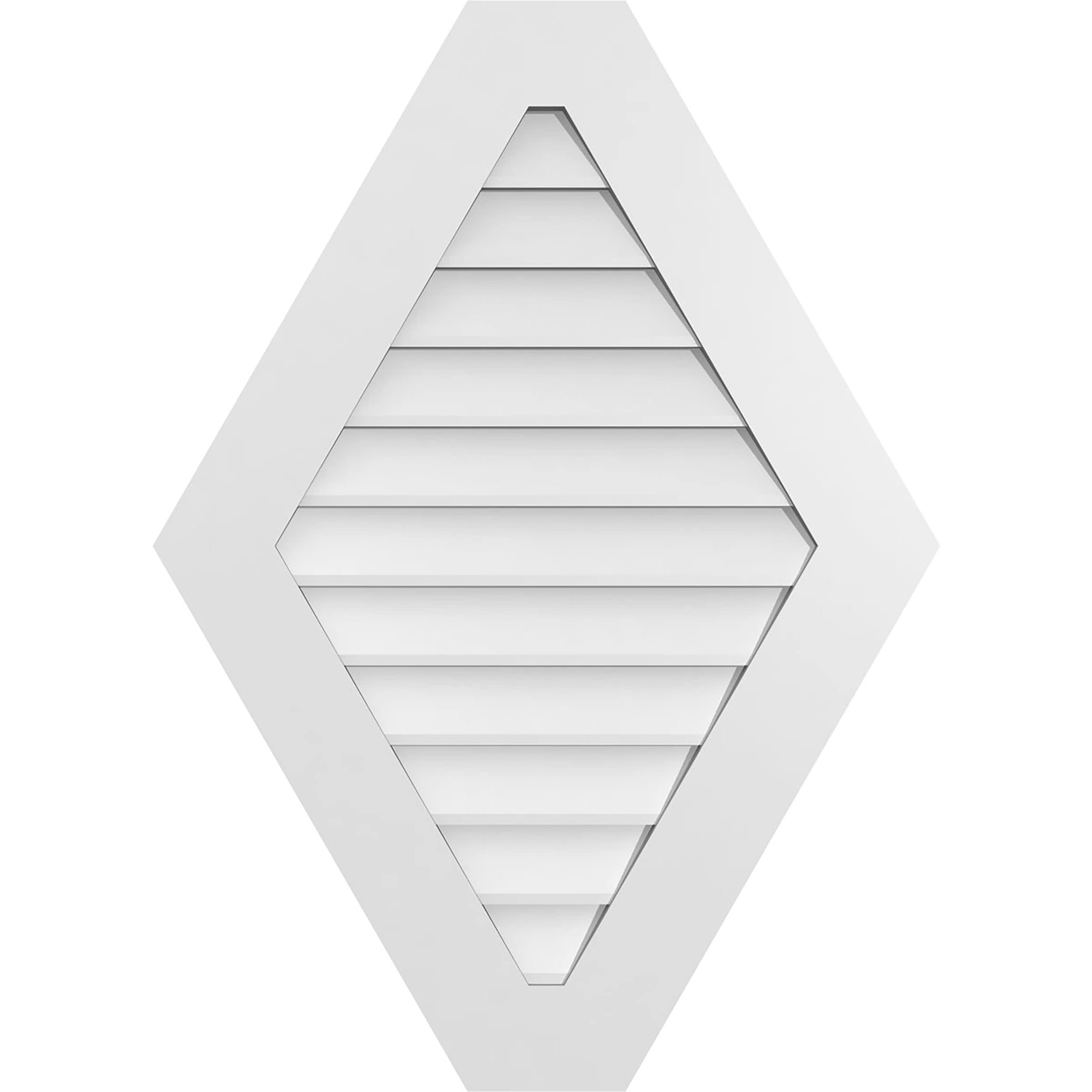 Ekena Millwork GVPHP26X3601SN 26-Inches x 36-Inches Off-white Peaked PVC Gable Louver Vent