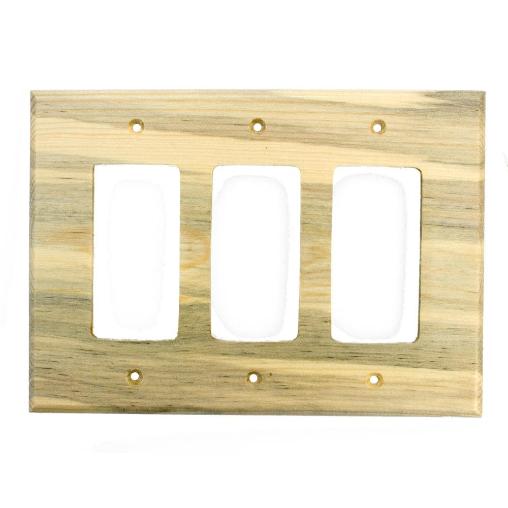 Sierra Lifestyles 682806 3 -Gang Specialty Size Blue Pine Wood Indoor Wall Plate