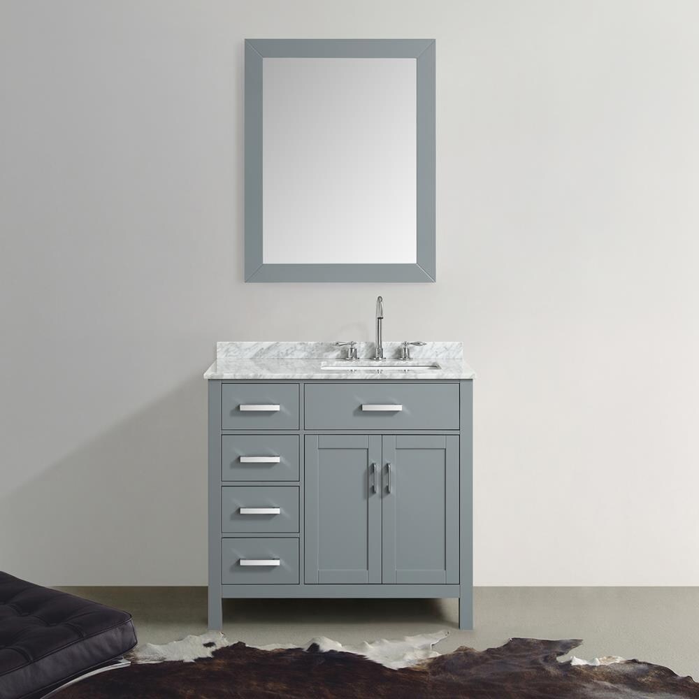 Beaumont Decor Hampton 37-in Gray Undermount Single Sink Bathroom ...