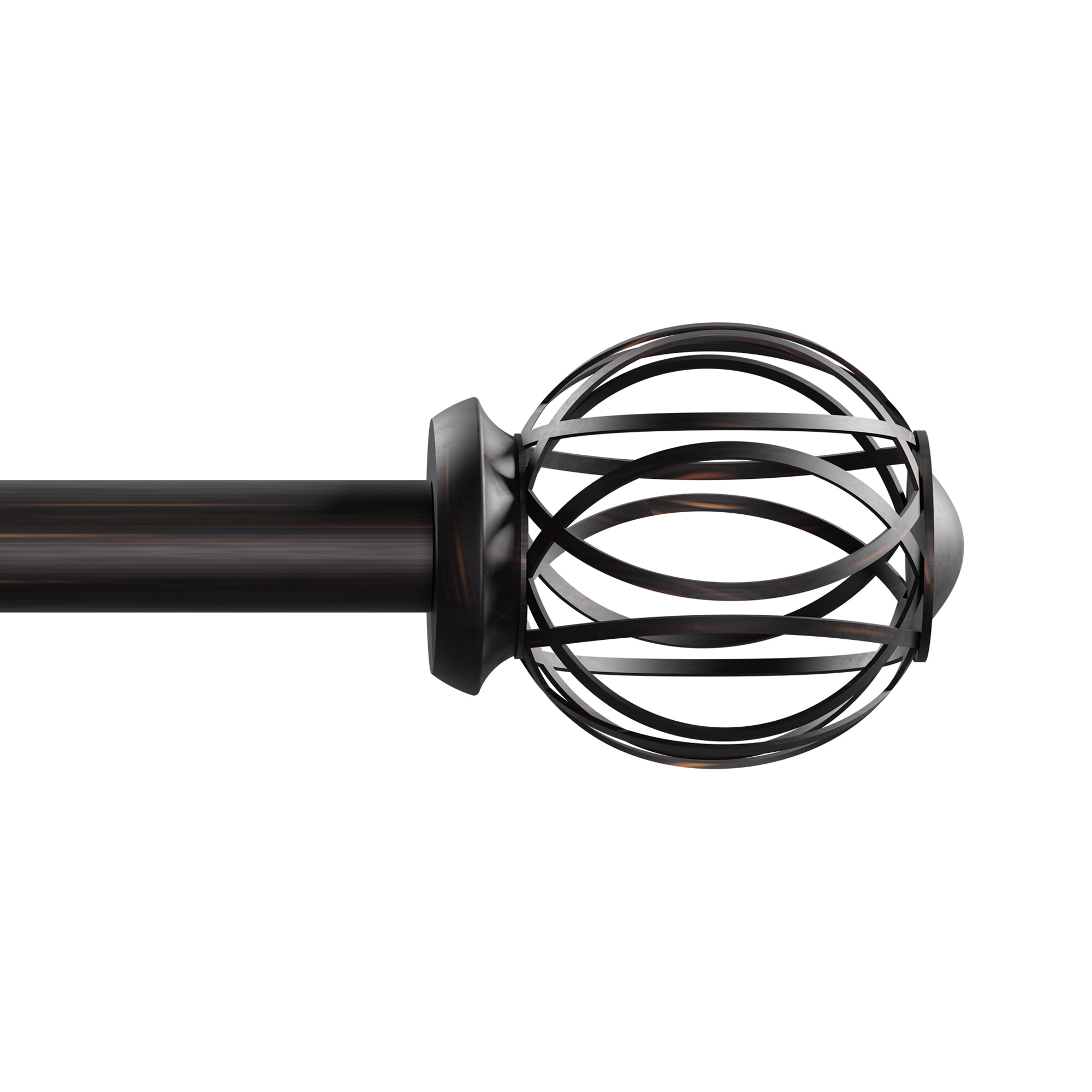 Style Selections FSI 1475F BRNZ Florine 48-in to 84-in Oil-Rubbed Bronze Steel Single curtain rod with Finials