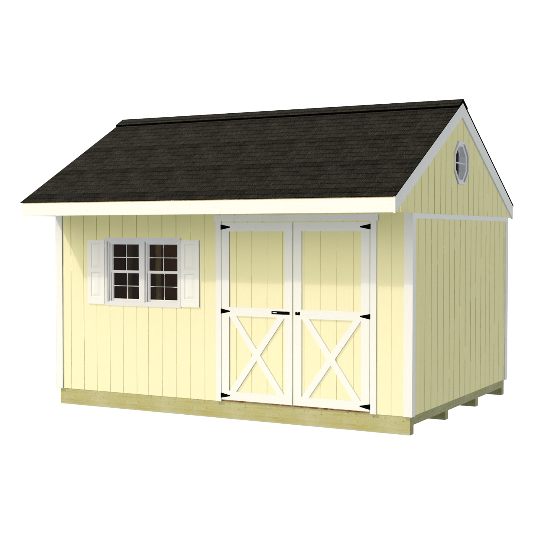 Best Barns NORTHWOOD1010DF Northwood 10-ft x 10-ft Gable Style Wood Outdoor Storage Shed with 1 Doors