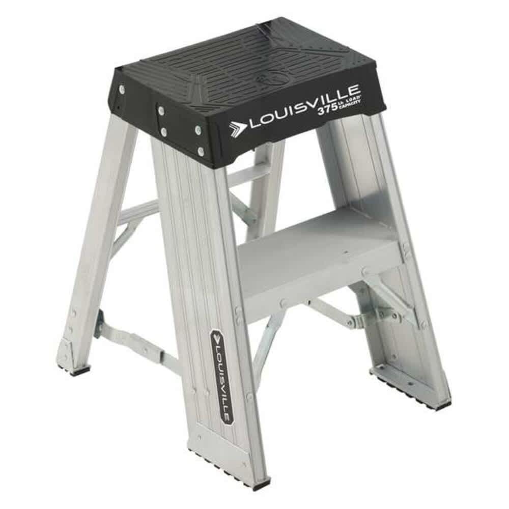 Louisville Step Stand 2 Steps 375 lb Load Capacity 24 in Overall Height Aluminum Silver AY8002 #AY8002