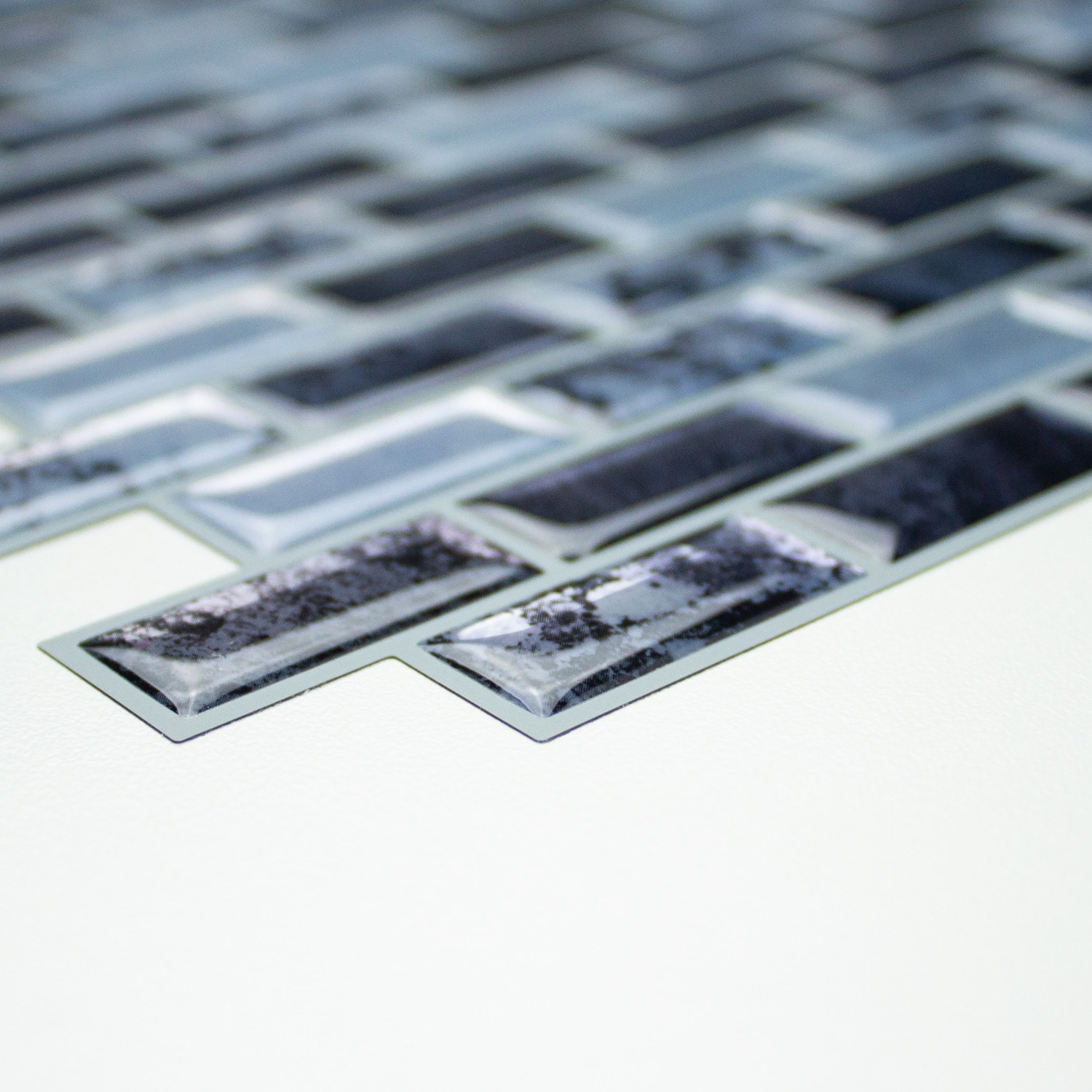 Blue and Gray Marble Peel and Stick Mosaic Tile