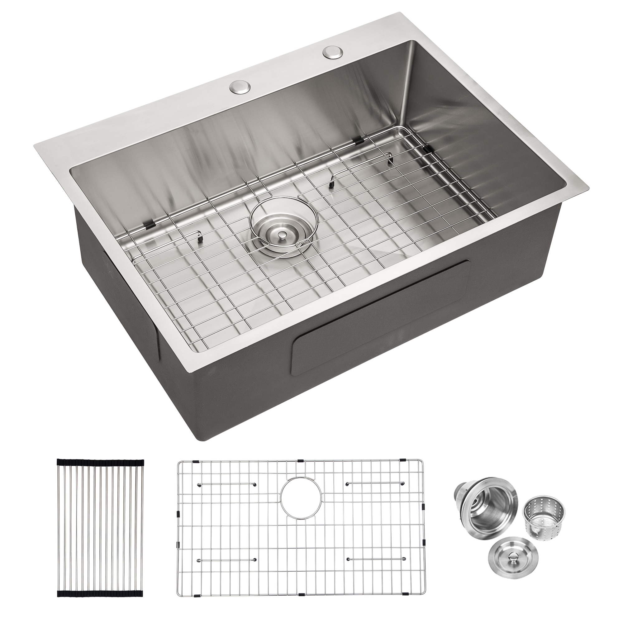 LIVIZA TLG-SS53883 Drop-in 30-in x 22-in Stainless steel Single bowl 16 -Gauge Kitchen Sink