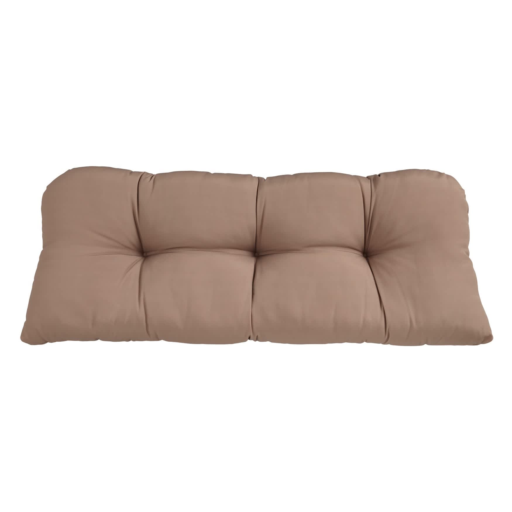 BrylaneHome 196392911533 BH Performance Fabric Tufted Wicker Settee Cushion