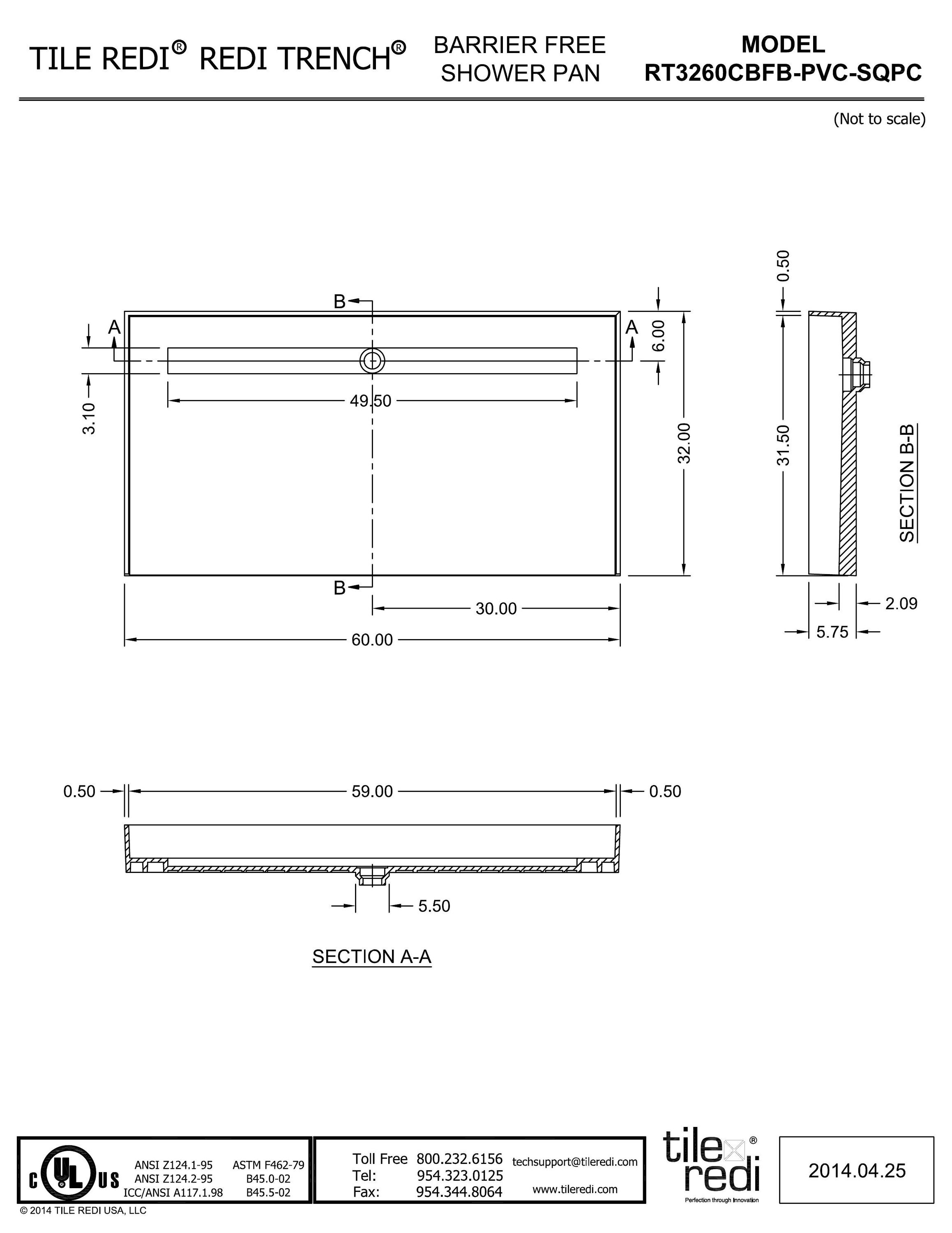 Tile Redi RT3260CBFB-PVC-SQPC Shower-Floors - View #10