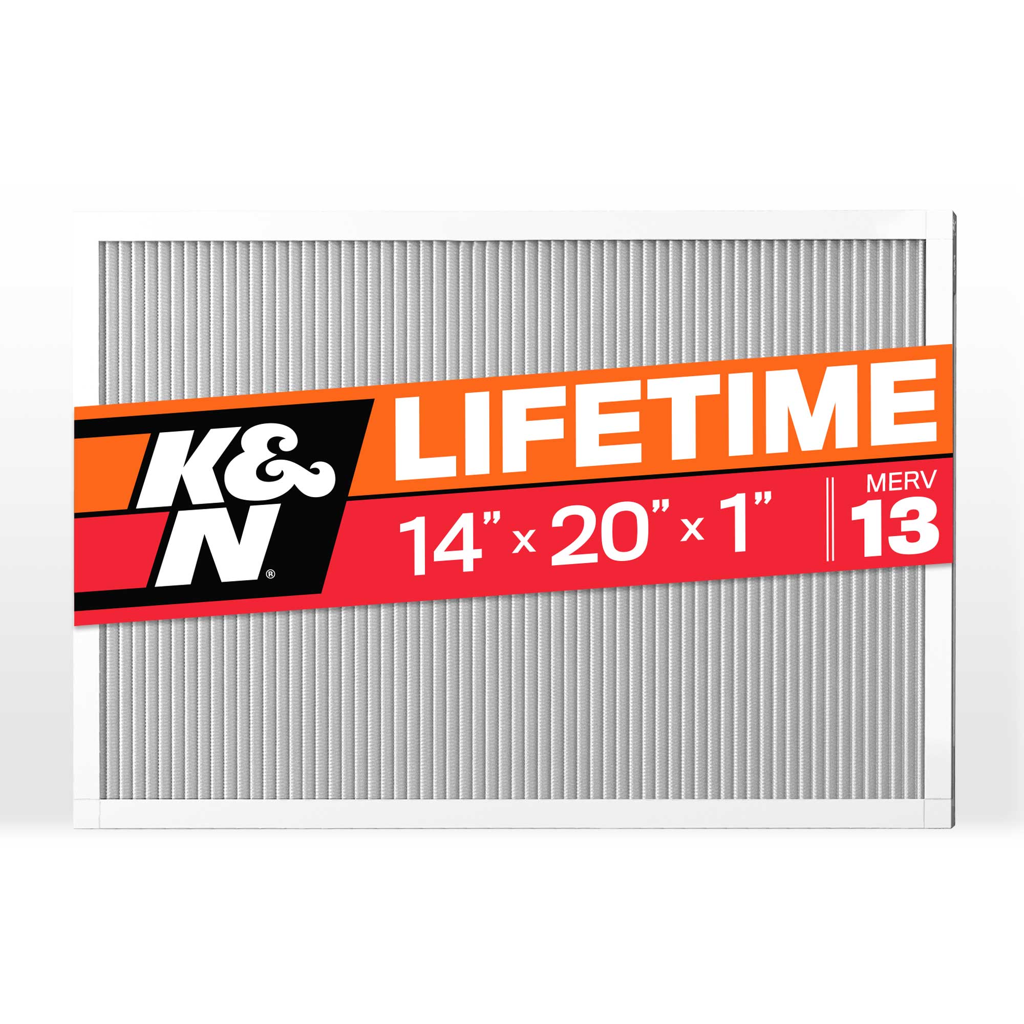 K&N HVC-13-11420 14-in W x 20-in L x 1-in Washable MERV 13 Pleated Air Filter