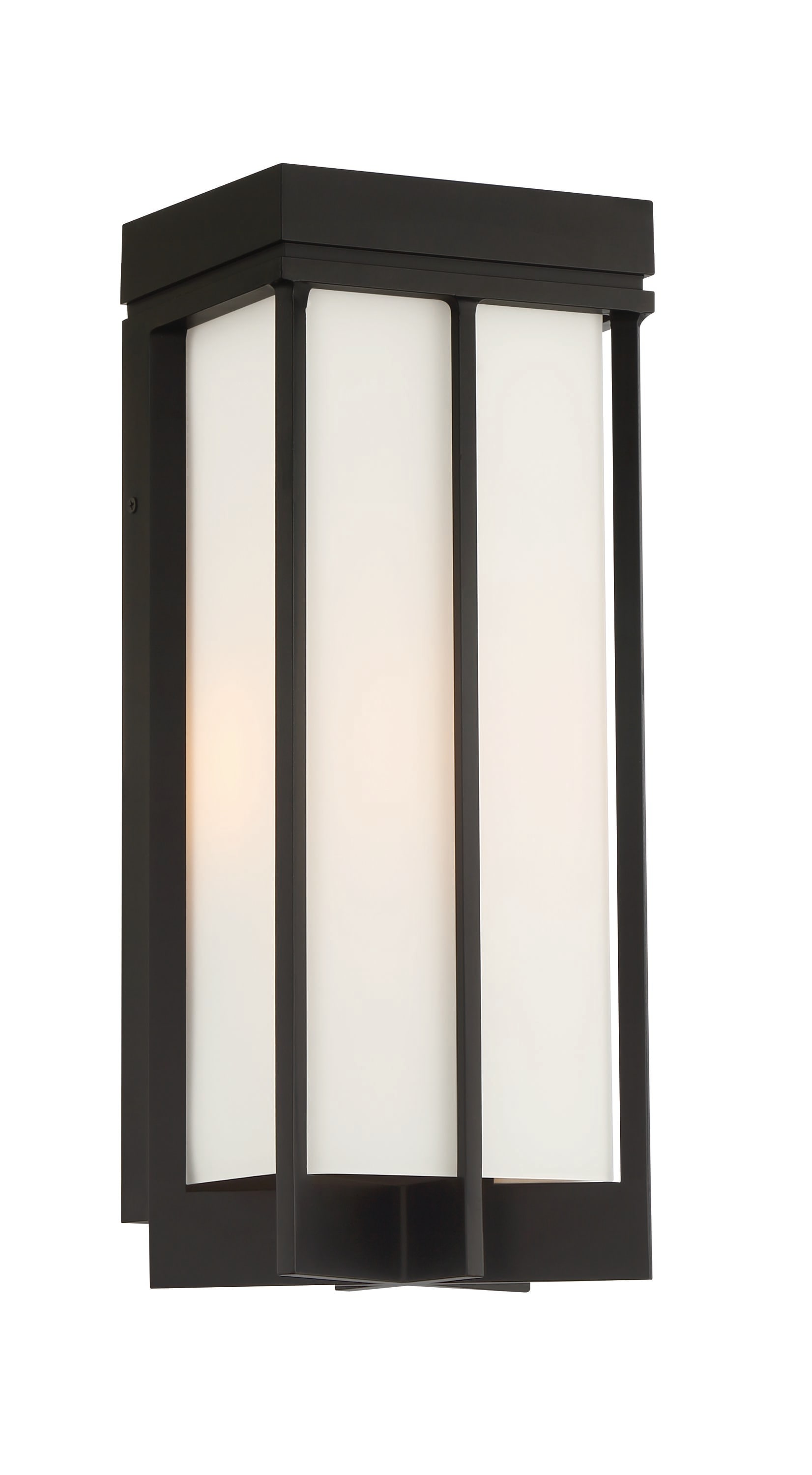 17.5" Matte Black Metal Lantern Wall Sconce