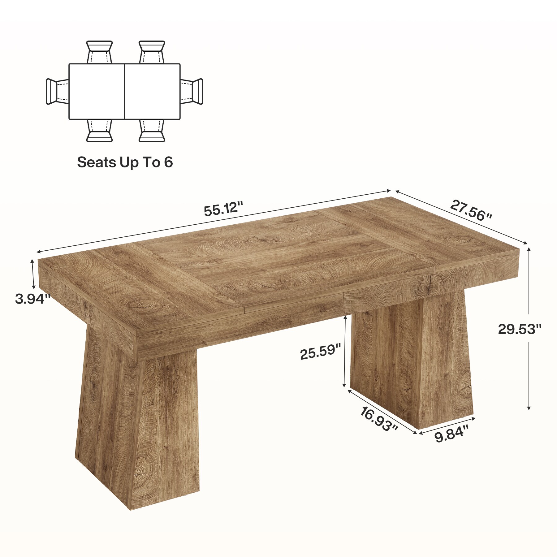 Tribesigns LWOYJL-1044YY Dining-Tables - View #6