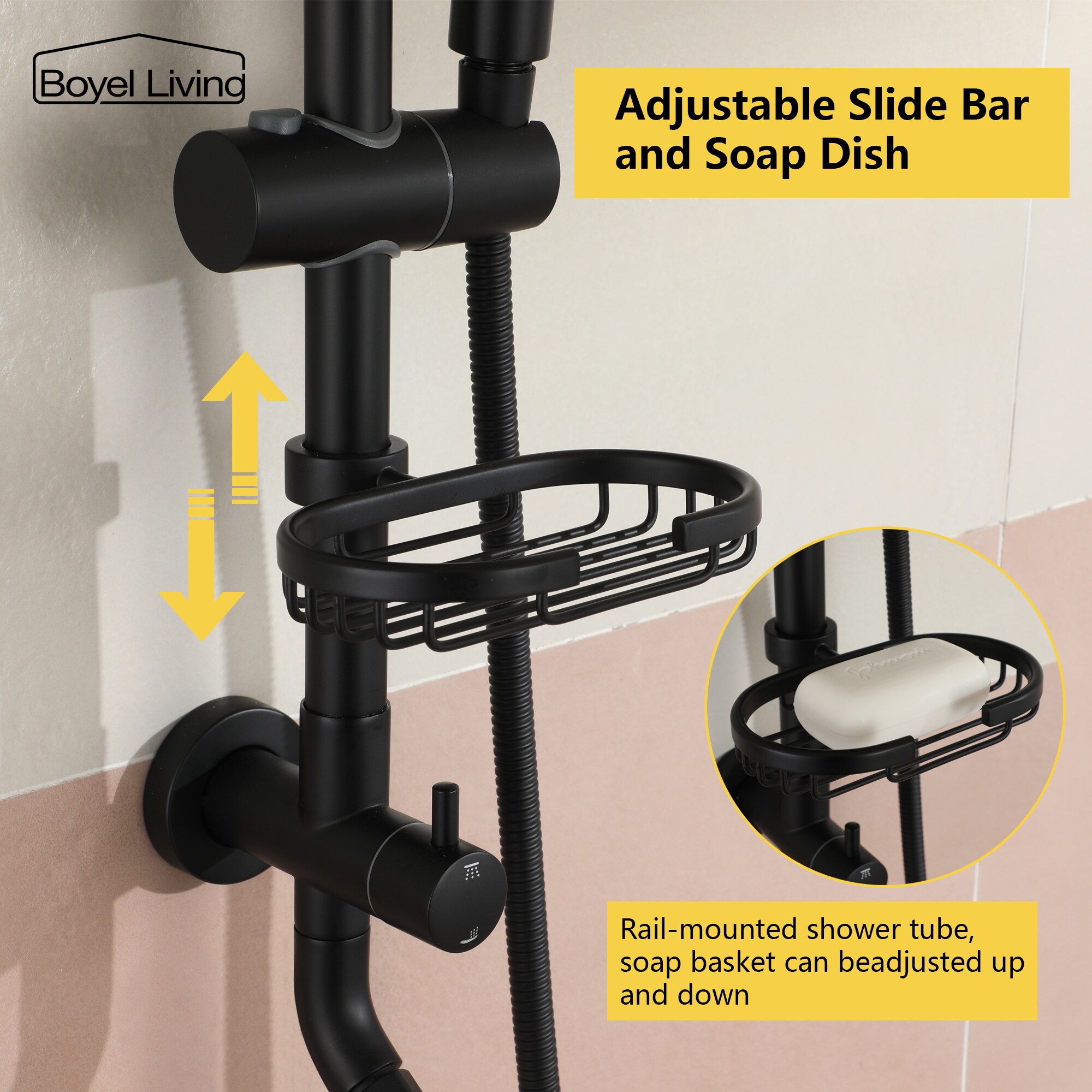 Adjustable Rail Slide Bathroom Bath Shower Soap Dishes Holder For