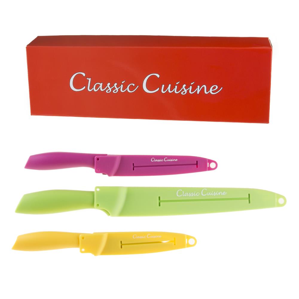 Classic Cuisine 14-Piece Multicolor Knife Set with Sheaths 