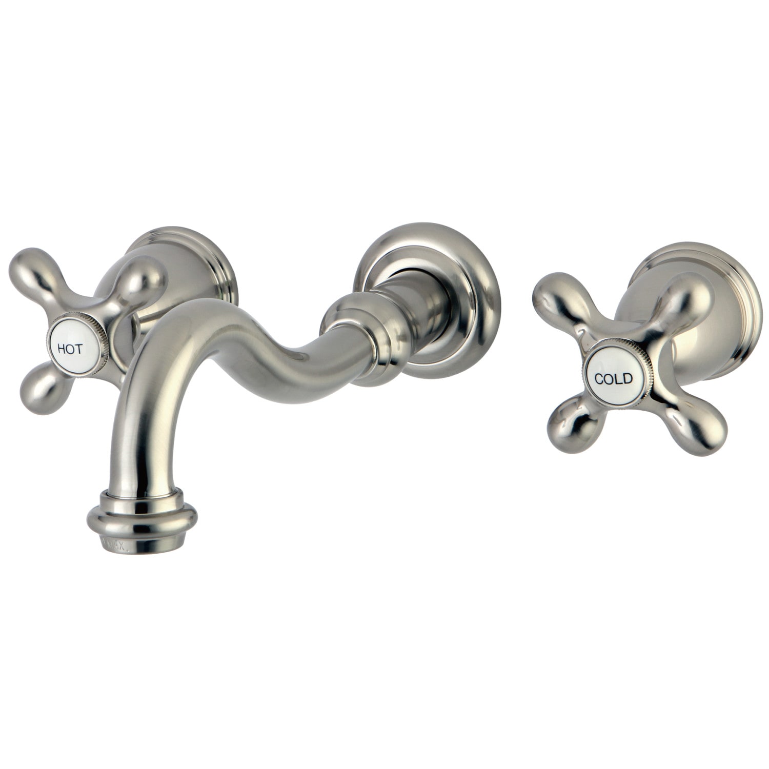 メール便対応！ Kingston Brass KS1218TAL Tudor Center Set Wall Mount Vessel Sink  Faucet, 8-Inch, Brushed Nickel 並行輸入品