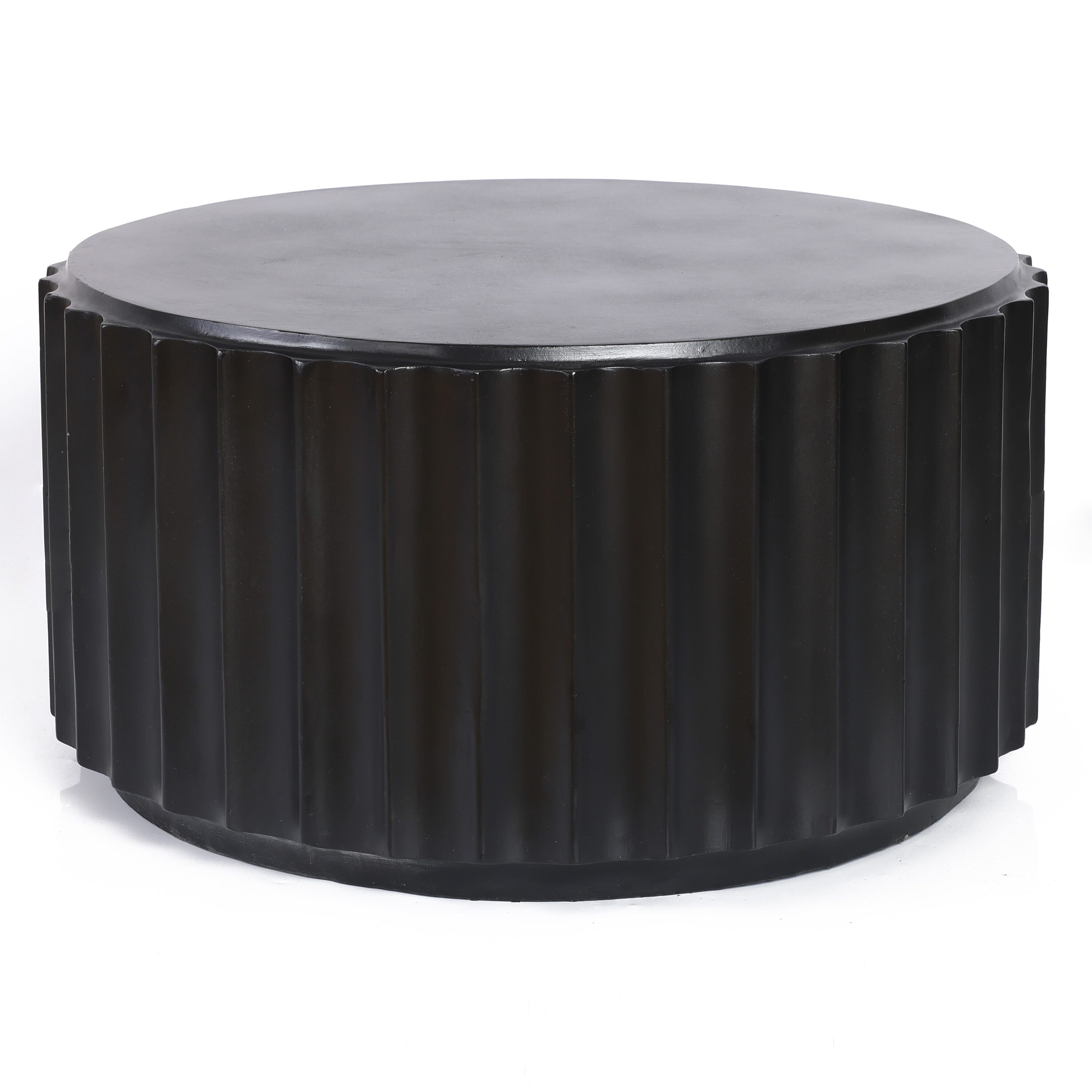 LuxenHome WHOF1570 Round Outdoor Coffee Table 27.5-in W x 27.5-in L