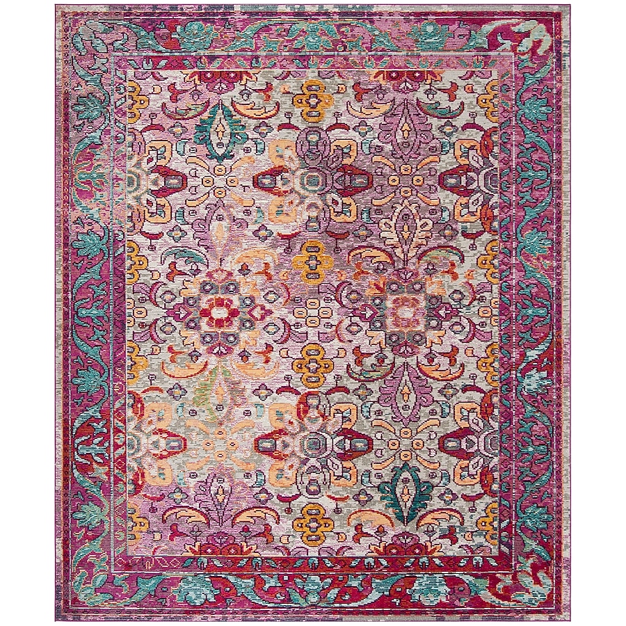 Safavieh Crystal Tristan 5 x 8 Light Blue/Fuchsia Indoor Floral/Botanical Oriental Area Rug Safavieh Crystal Tristan 5 x 8 Light Blue/Fuchsia Indoor Floral/Botanical Oriental Area Rug
