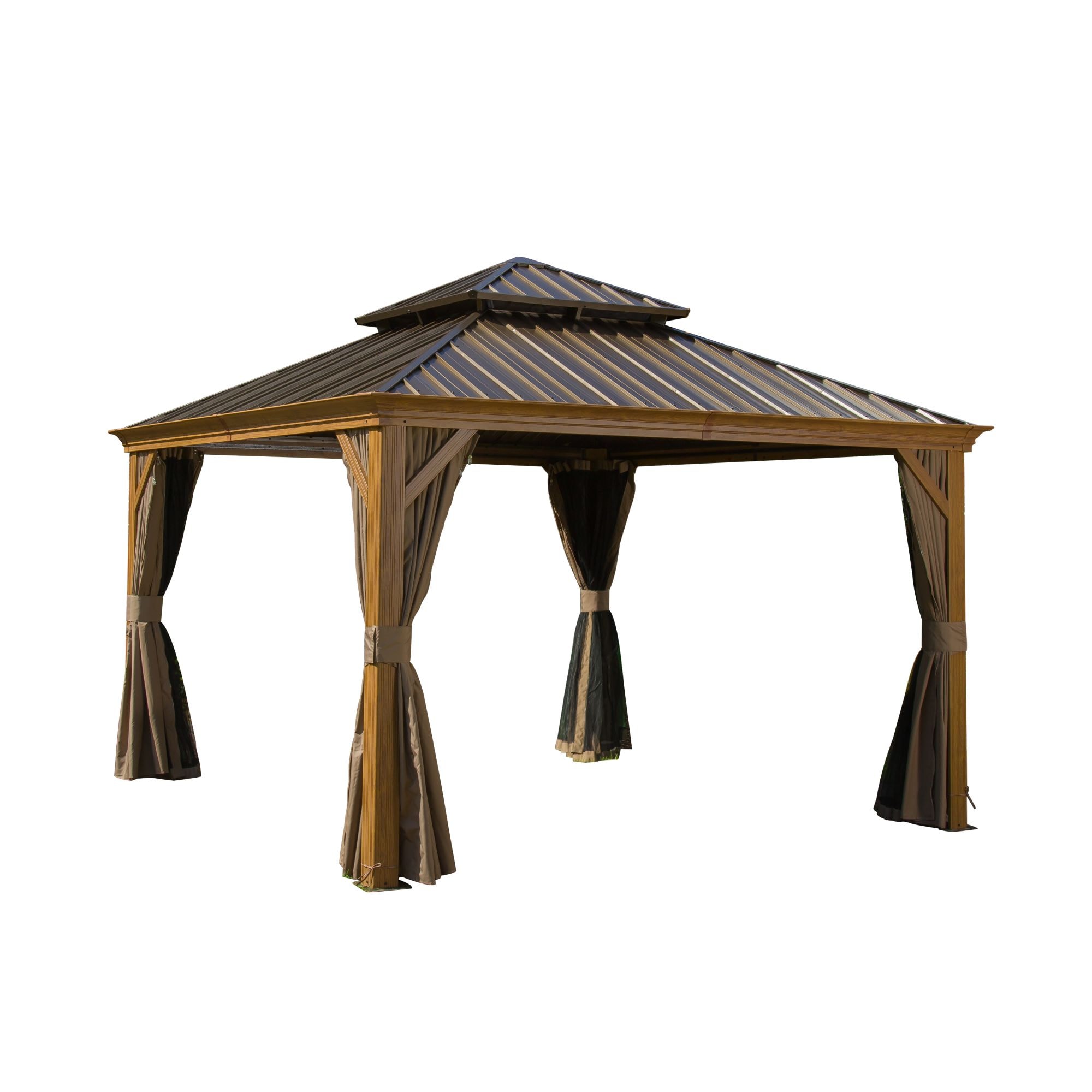 Wood-Looking Aluminum Gazebo Water Resistant Gazebos, Pergolas ...