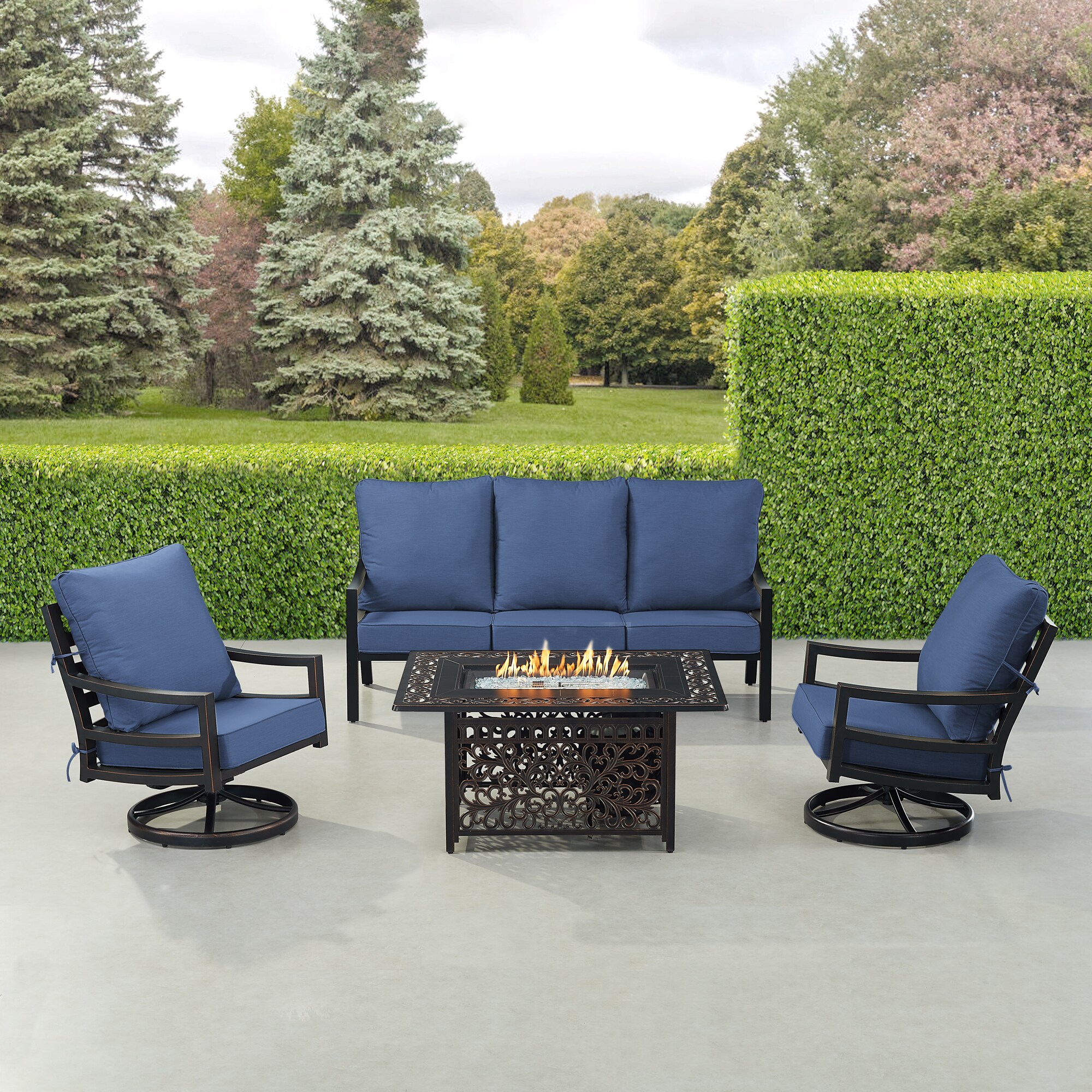 Oakland Living HUDSON1SF2CHCABOSBLC Patio-Conversation-Sets - View #2
