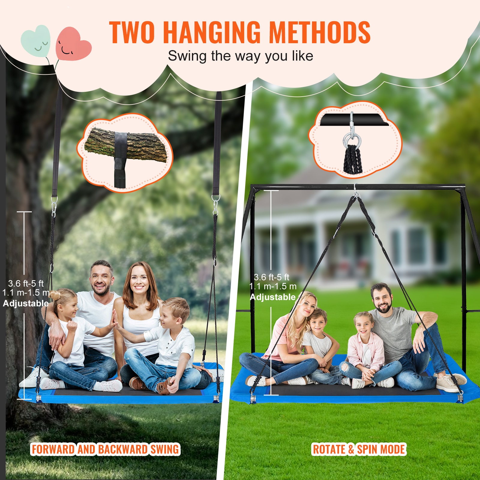 VEVOR SCLSJD60YCSQ04493V0 Playset-Swings - View #6
