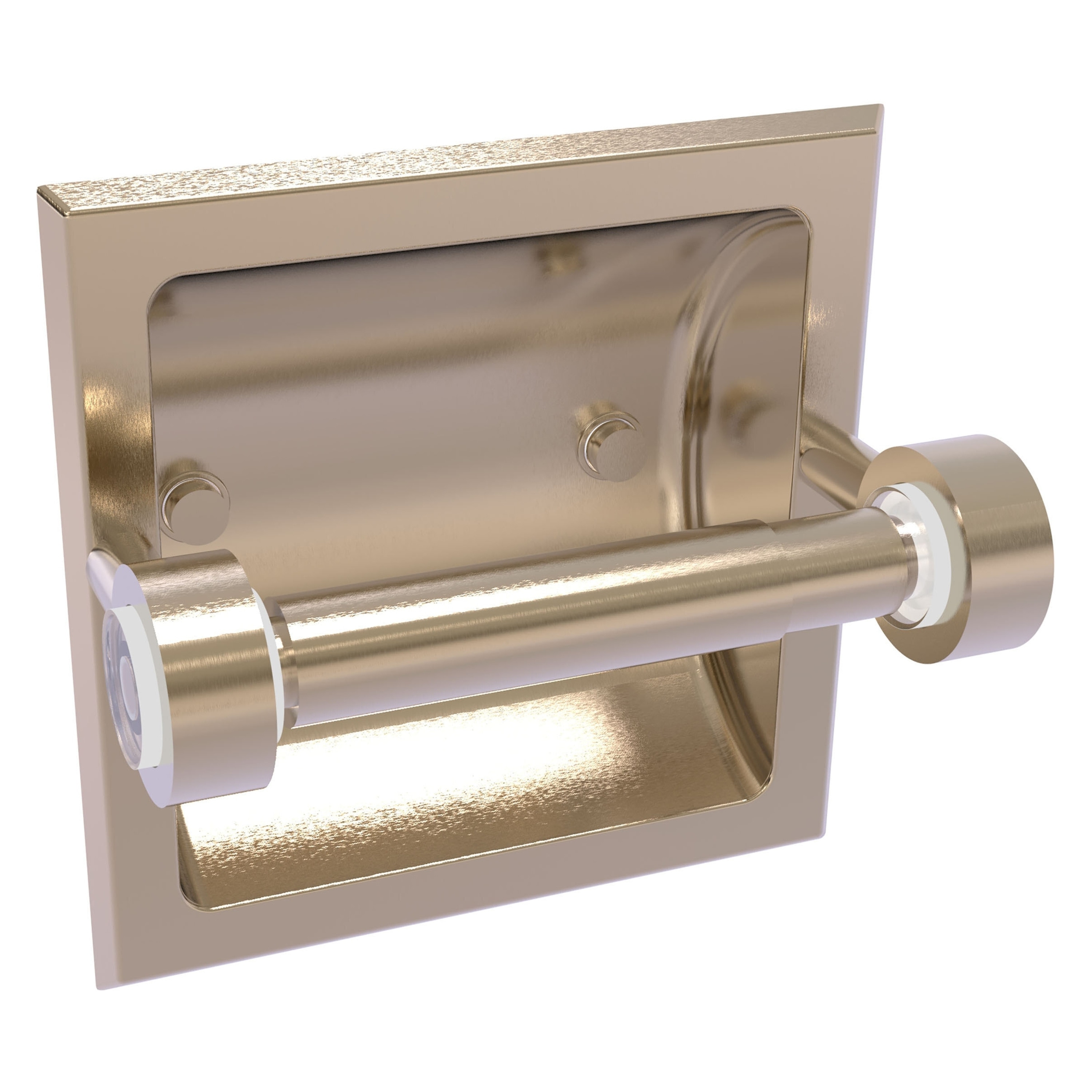 Allied Brass CV-24C-PEW Clearview Antique Pewter Recessed Double post Toilet Paper Holder 1 -Rolls with Storage