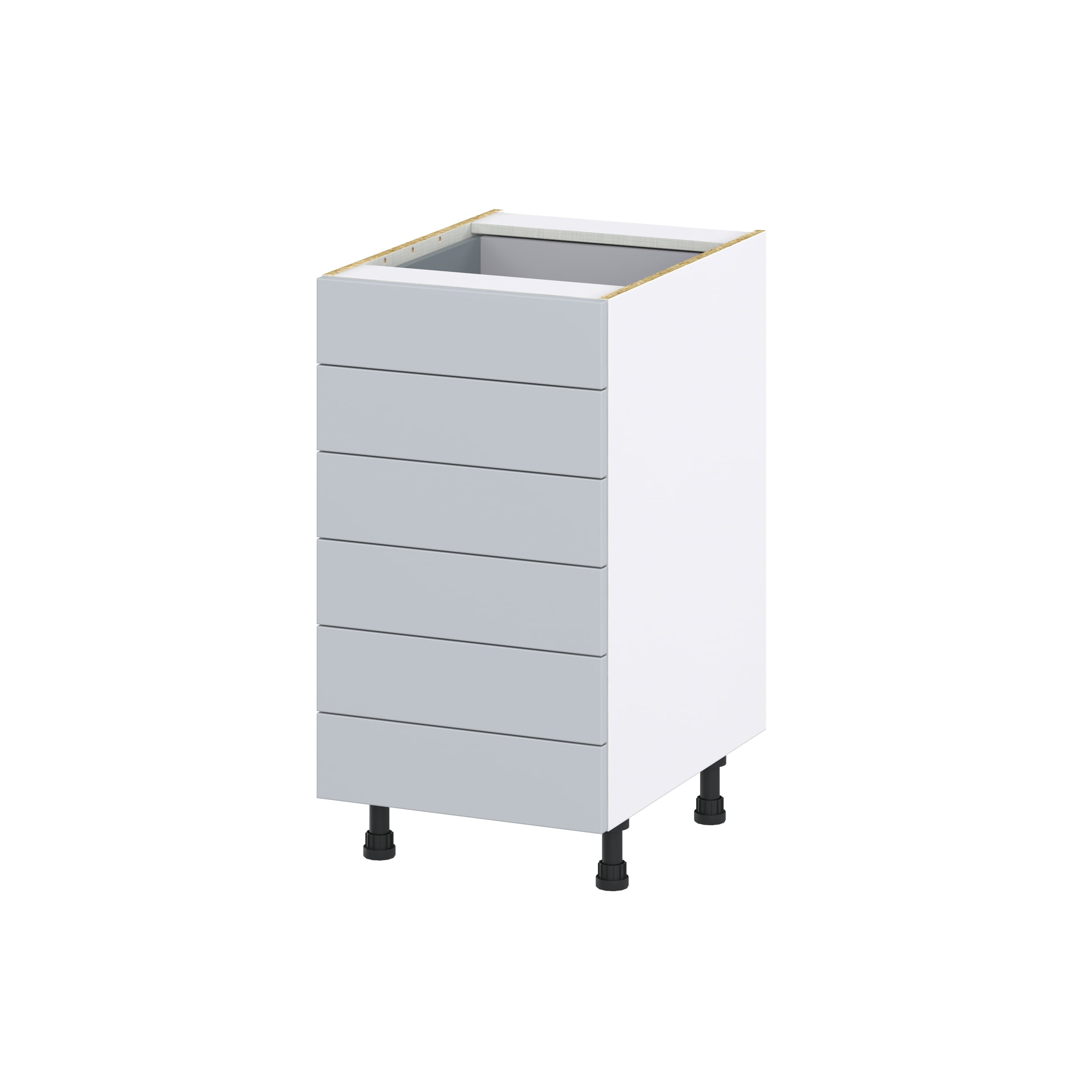 Hugo&Borg Charlesberg 24-in W x 34.5-in H x 14-in D Gray 6-Drawer Base Fully Assembled Cabinet