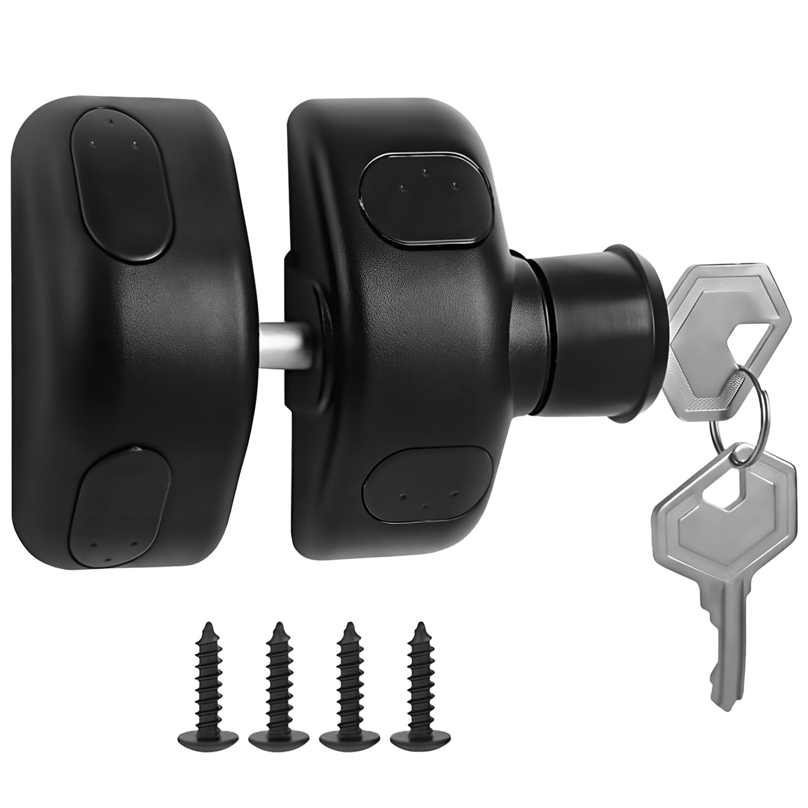 Etokfoks  Lockable Magnetic Side Pull Gate Latch Adjustable for Ground Movement Black 1 Pack for Fence