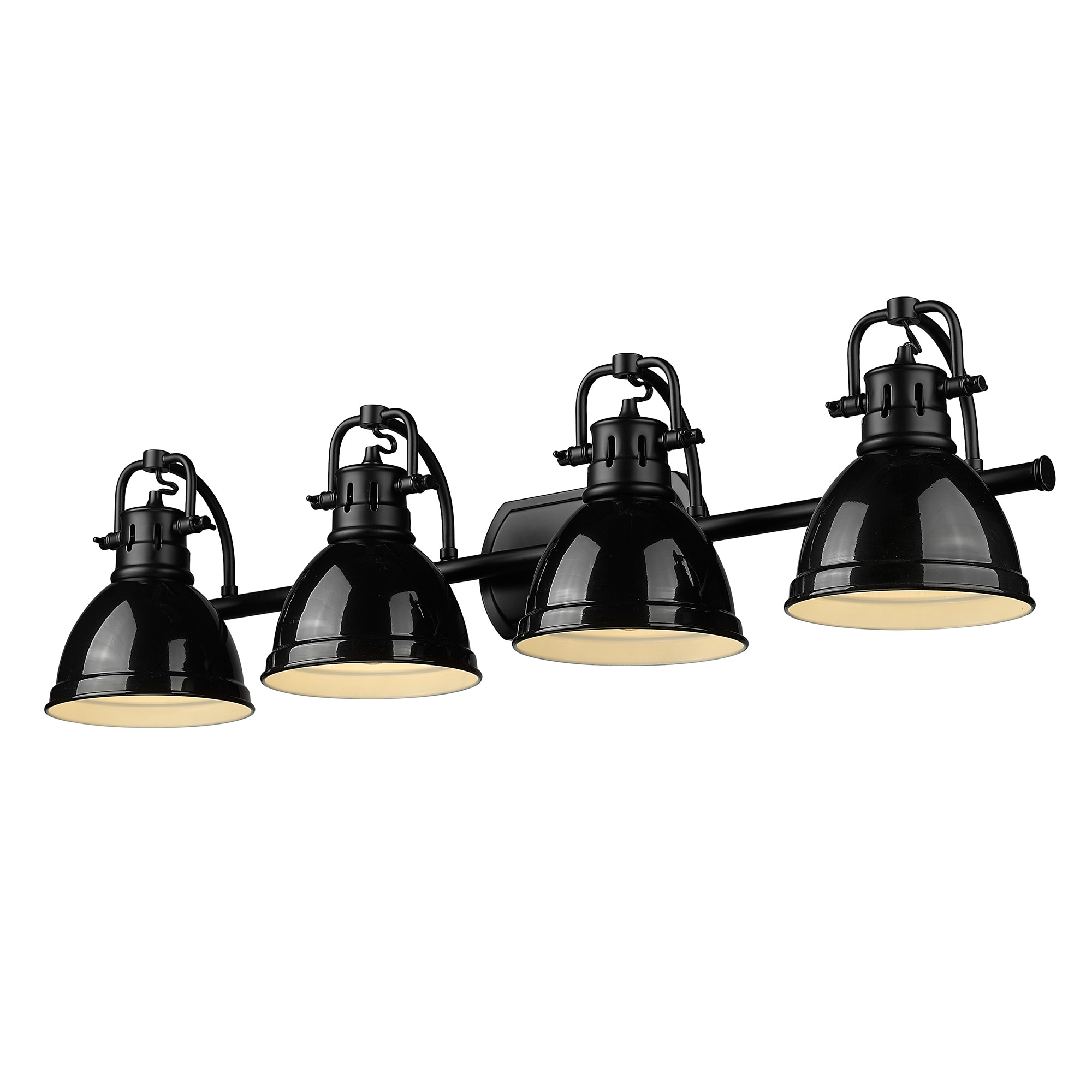 Golden Lighting 3602-BA4 BLK-BK Duncan 33.5-in 4 -Light Matte Black Transitional Vanity light