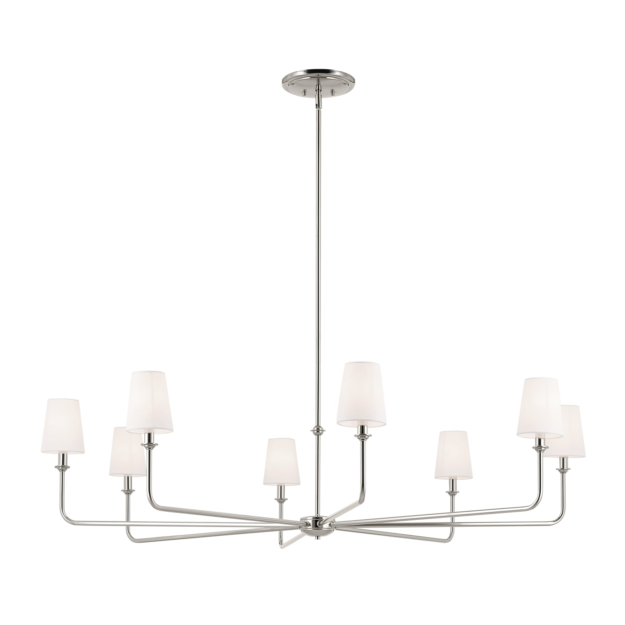 Kichler 52521PN Pallas 8 -Light Nickel Traditional For Use in Bedrooms, Dining Rooms, Foyers, Kitchens, Living Rooms Chandelier