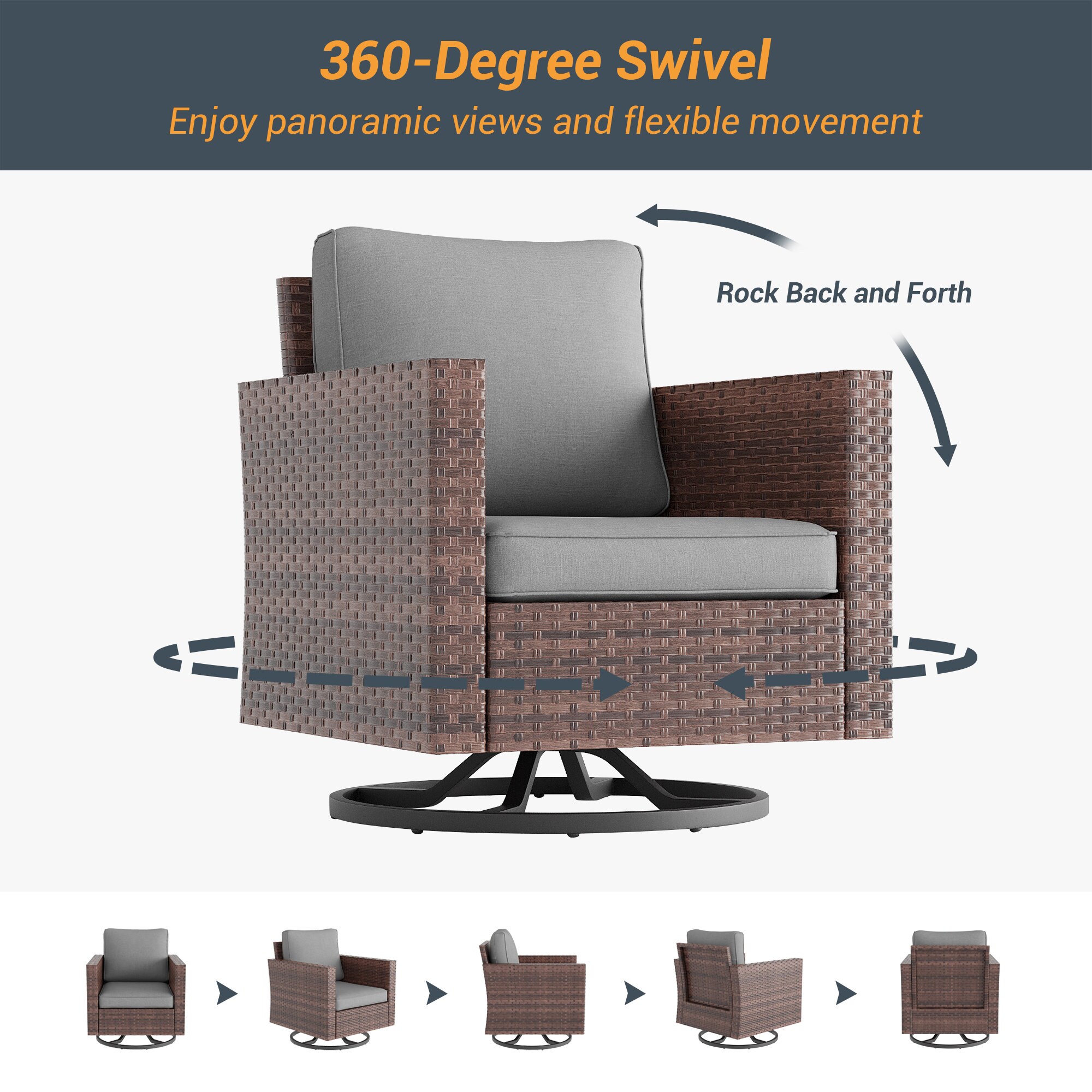 Sonkuki SD-PS2R-BGY-T3 Patio-Conversation-Sets - View #4