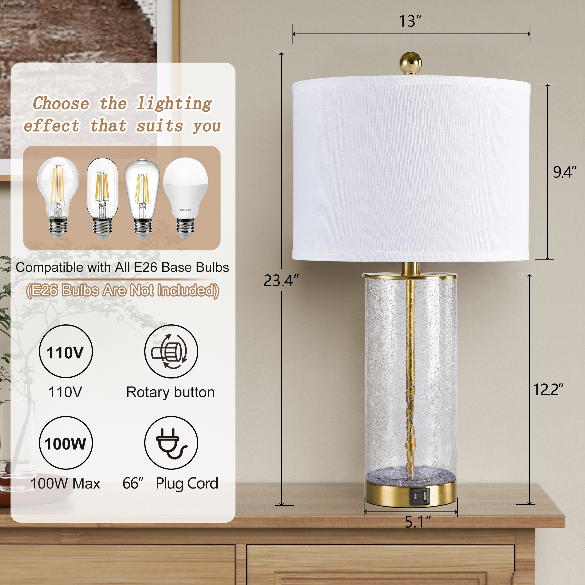 Maxax T263-GD Table-Lamps - View #6