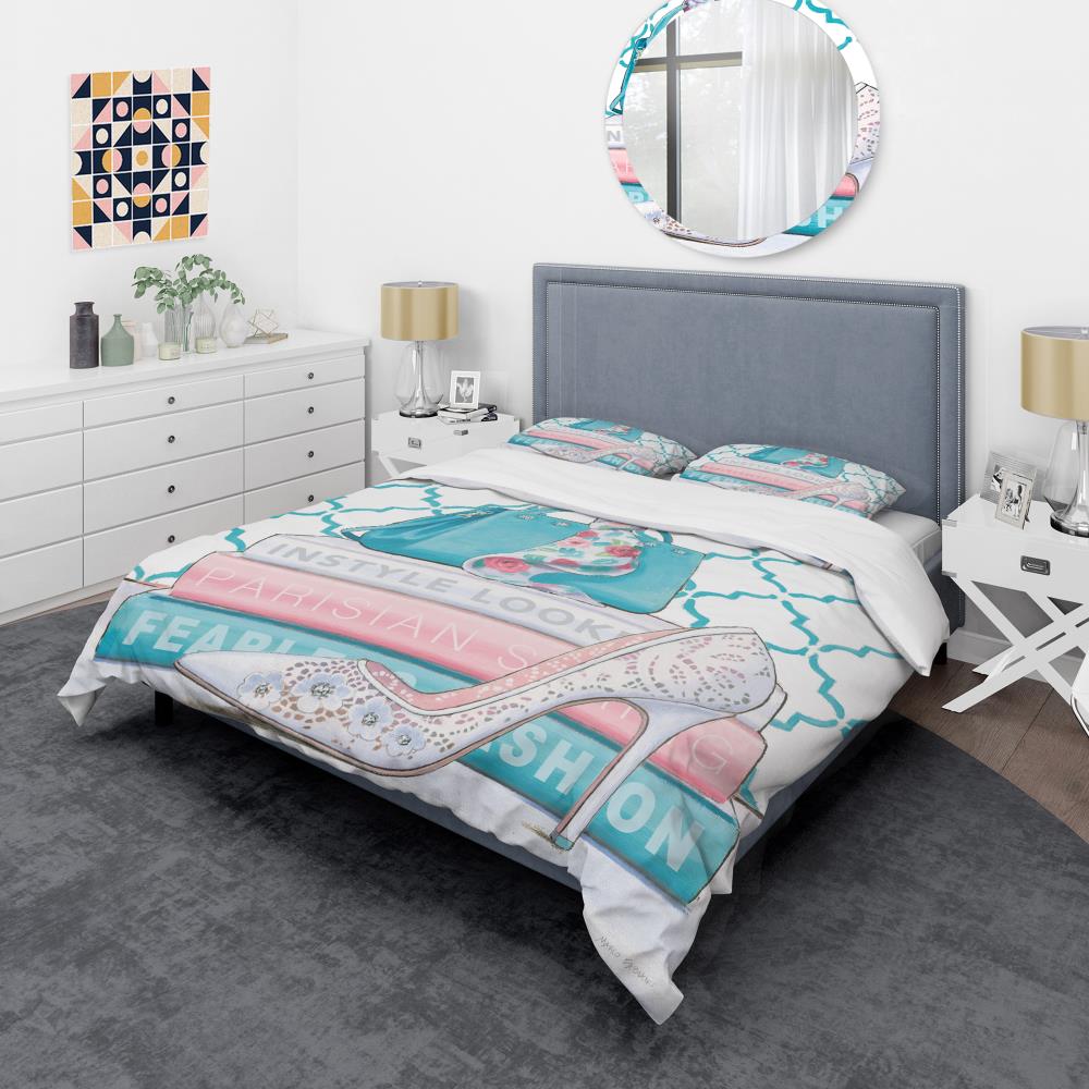 Designart BED30940-T 3 -Piece Pink Twin Duvet cover Set