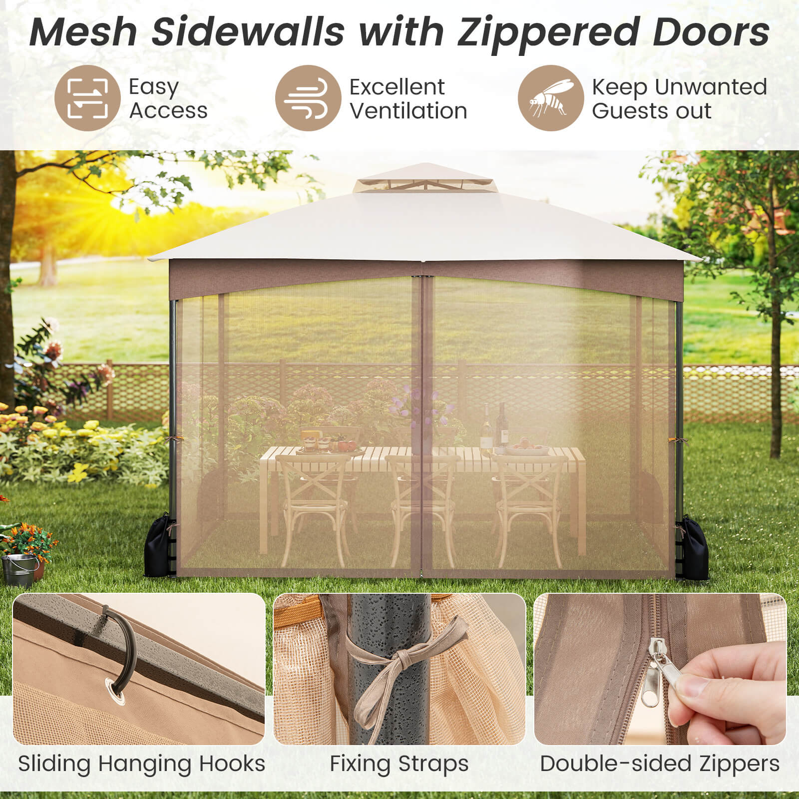 Costway HCST08298 Wood-Resin-Gazebos - View #5