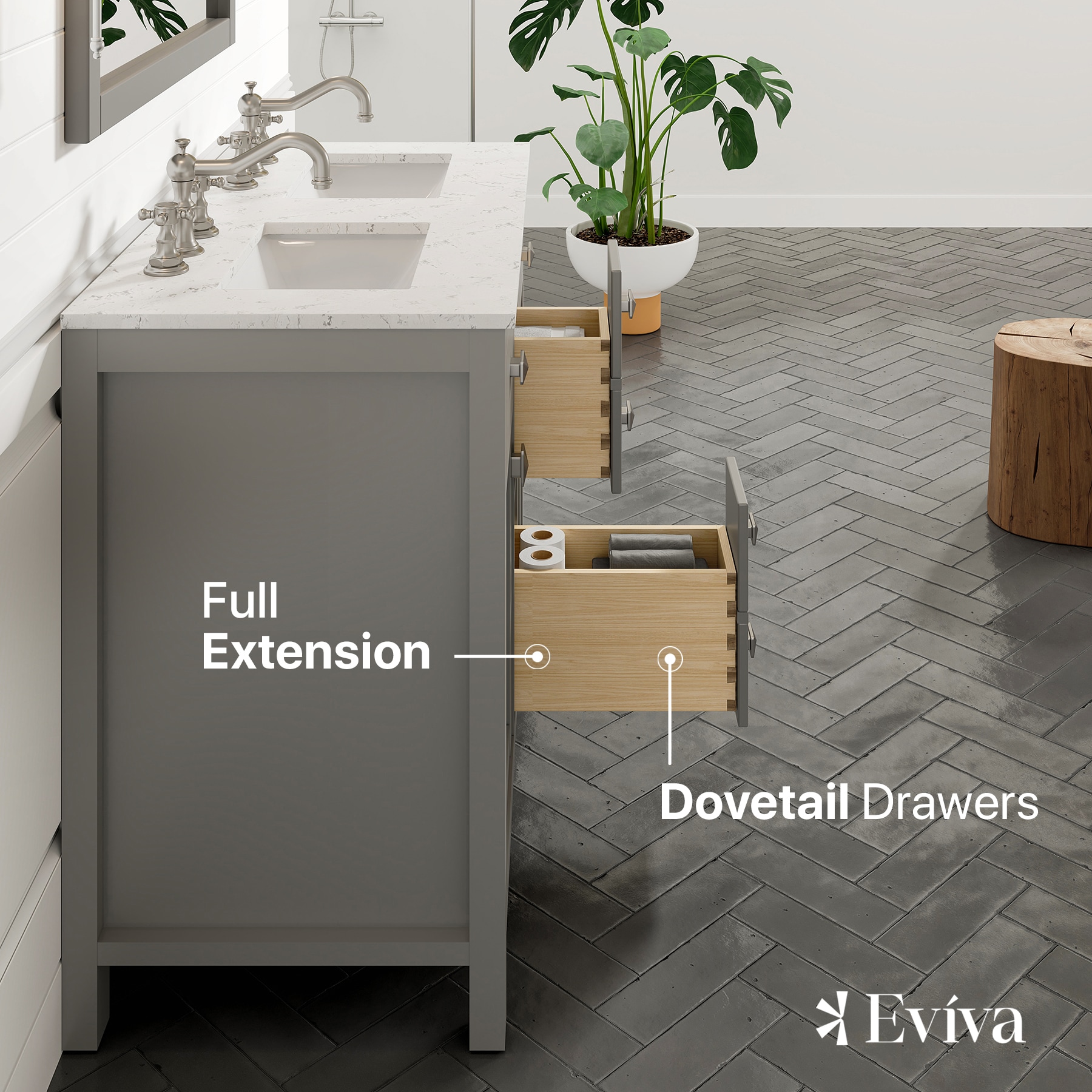 Eviva TVN313-44GR-DS Bath-Vanity-Combo - View #5