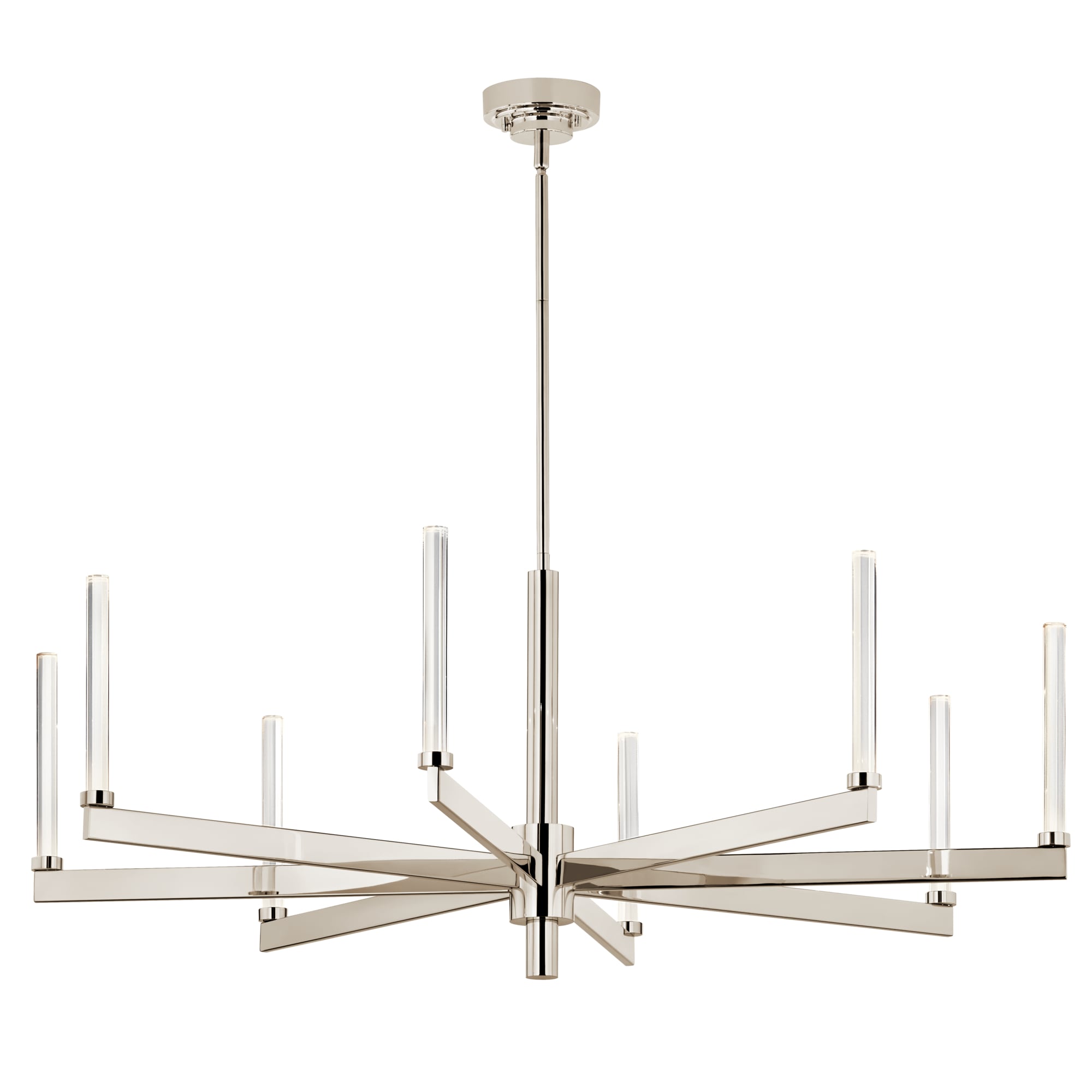 Kichler 52668PN Sycara 8 -Light Nickel Modern/contemporary Integrated LED Crystal For Use in Bedrooms, Dining Rooms, Foyers, Kitchens, Living Rooms Chandelier