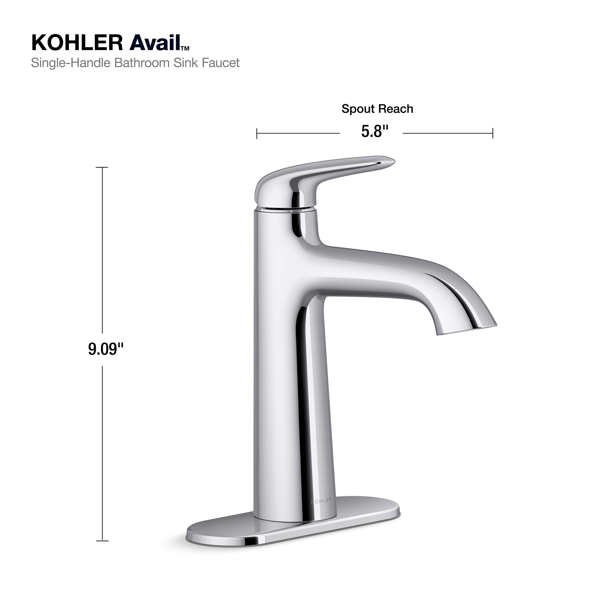 KOHLER K-R33046-4D-CP Lavatory-Faucets - View #8